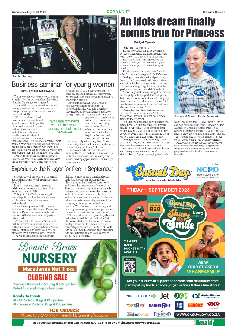 Hazyview Herald 23 August 2023 page 7