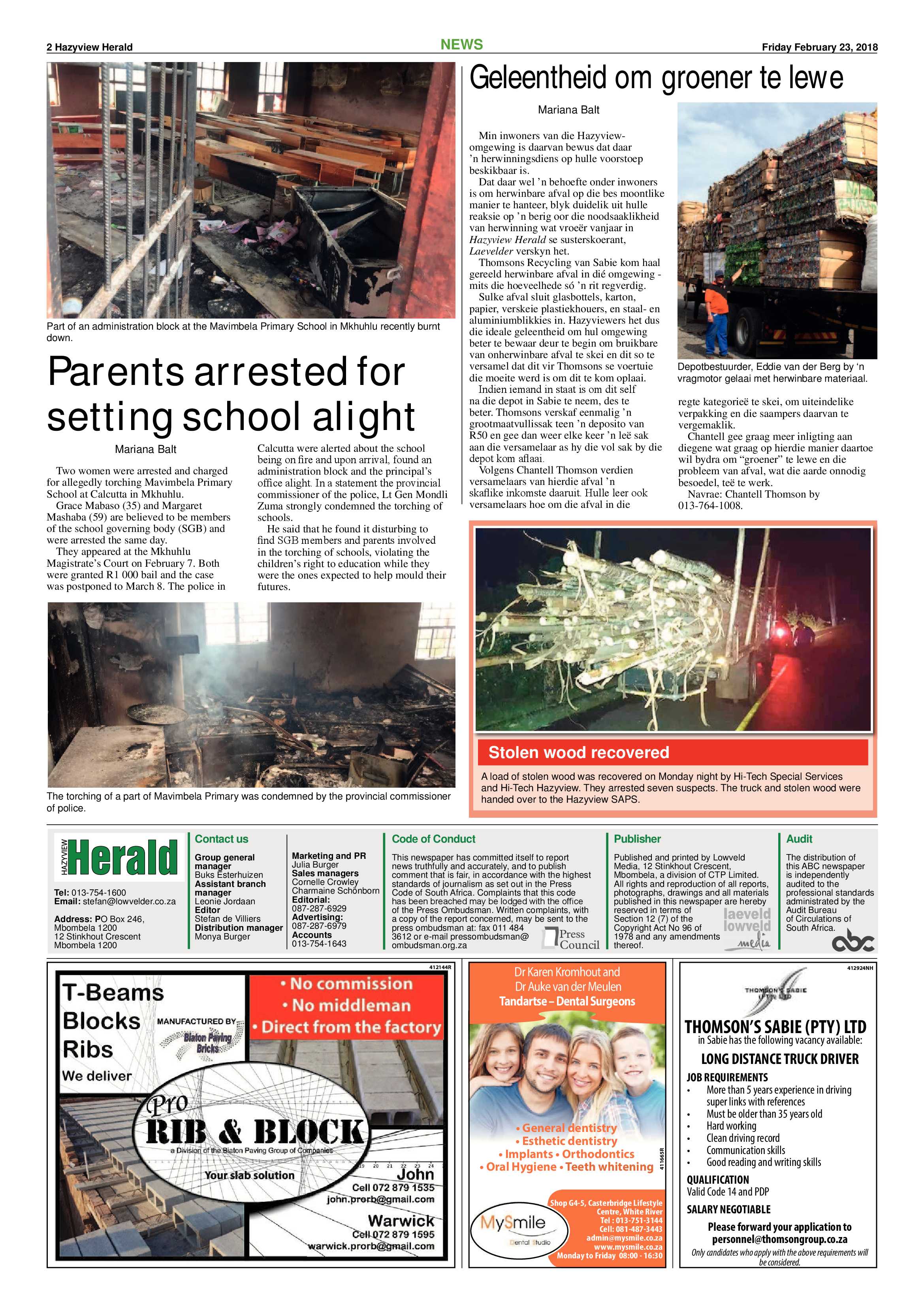 Hazyview Herald 23 February 2018 page 2