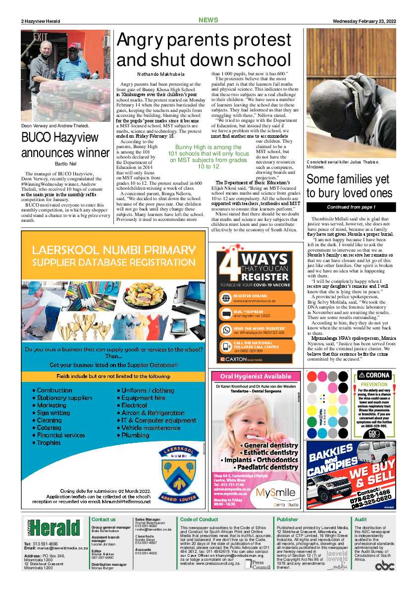 Hazyview Herald 23 February 2022 page 2