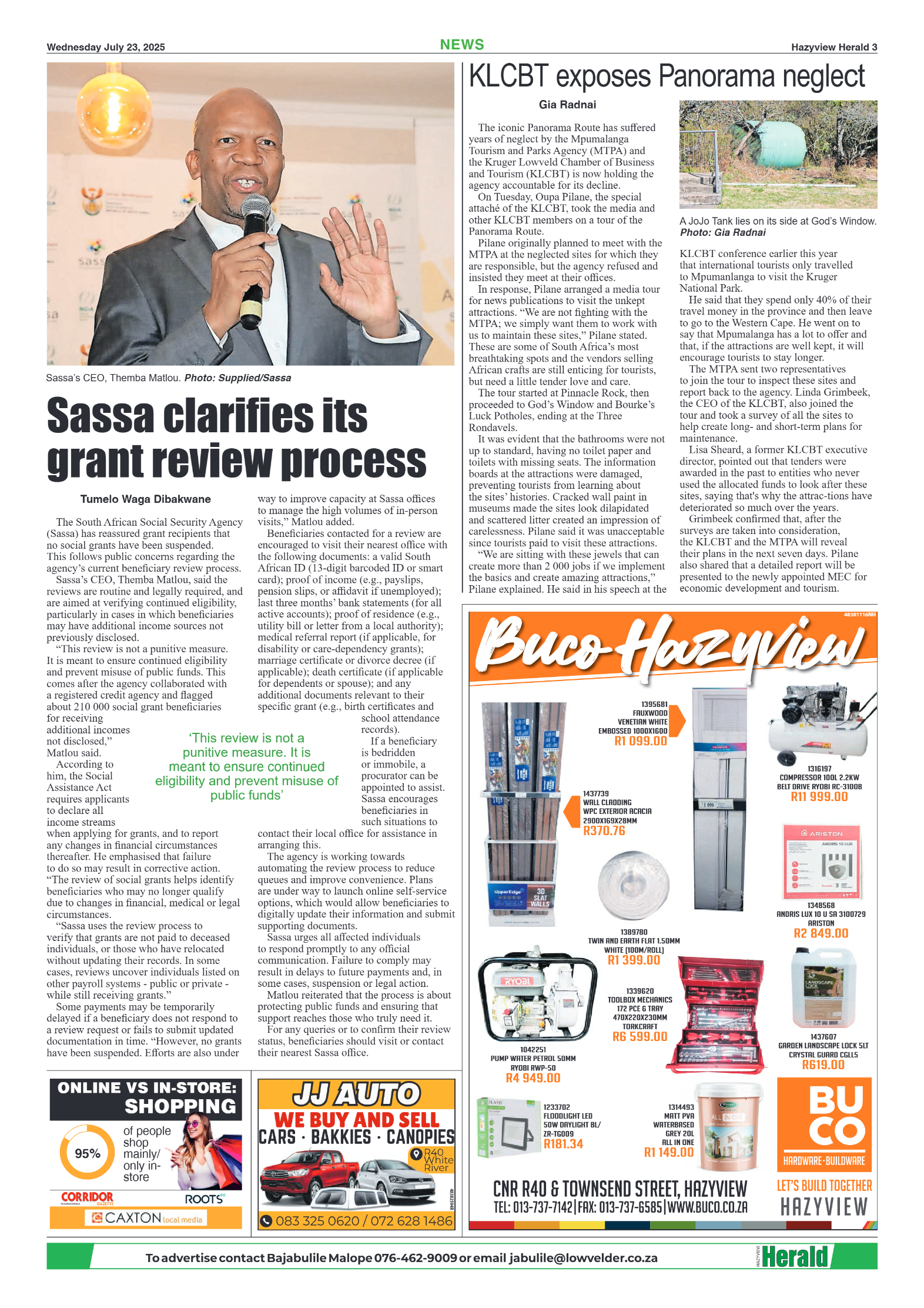 Hazyview Herald 23 July 2025 page 3