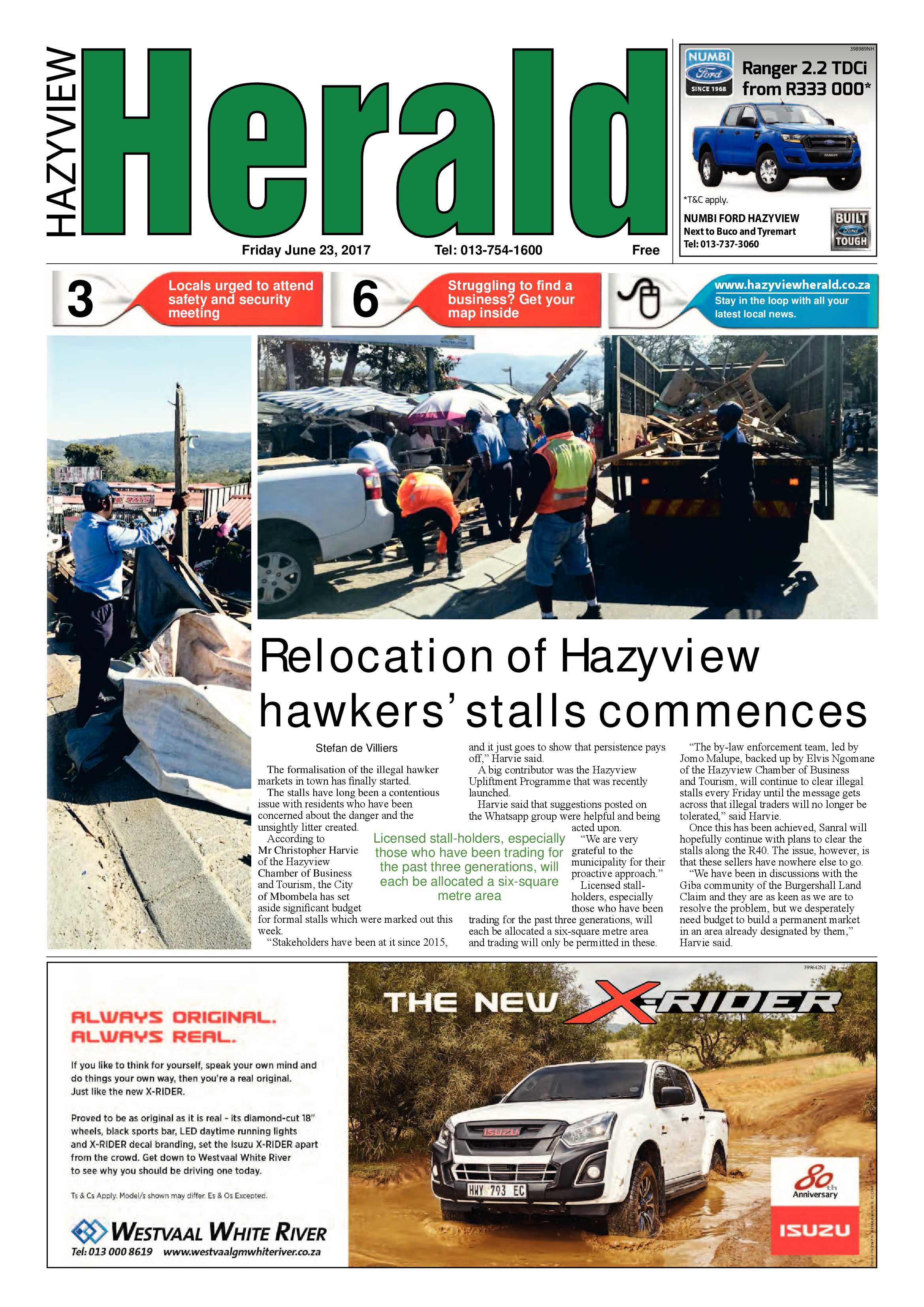 Hazyview Herald 23 June 2017 page 1