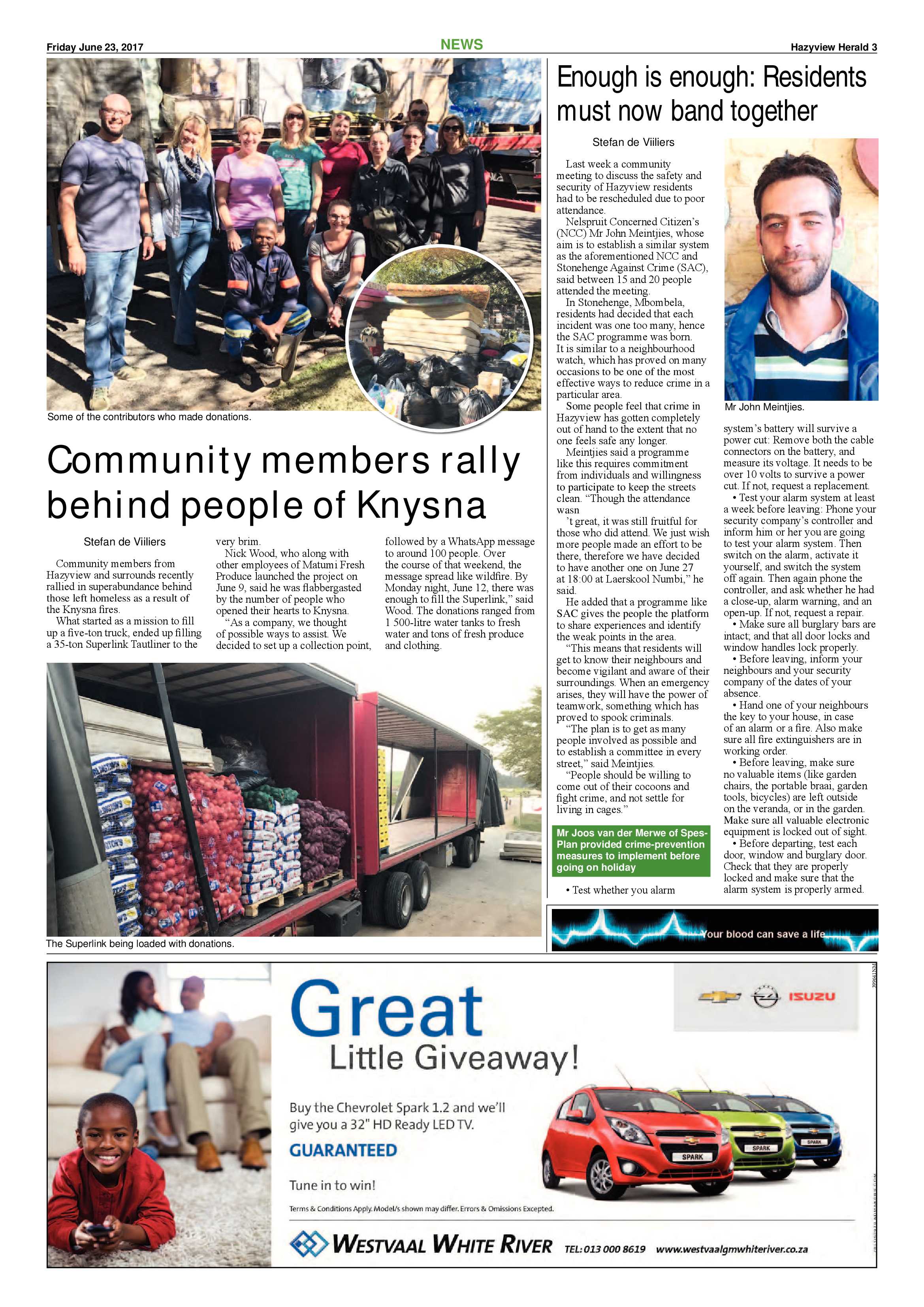 Hazyview Herald 23 June 2017 page 3