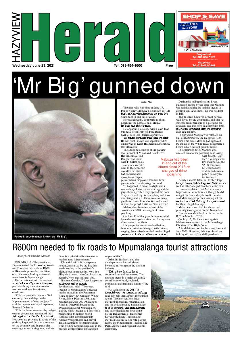 Hazyview Herald 23 June 2021 page 1