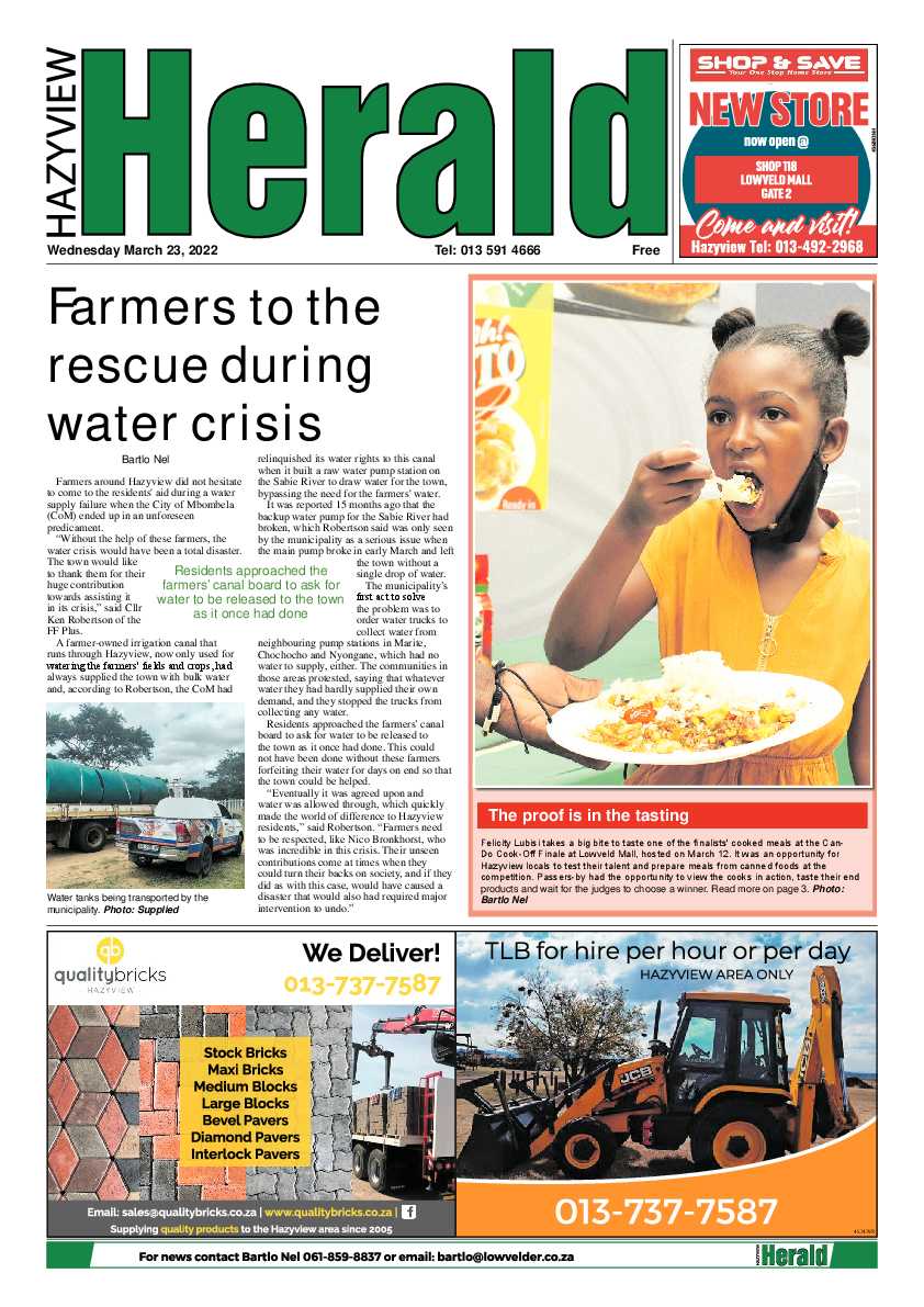 Hazyview Herald 23 March 2022 page 1