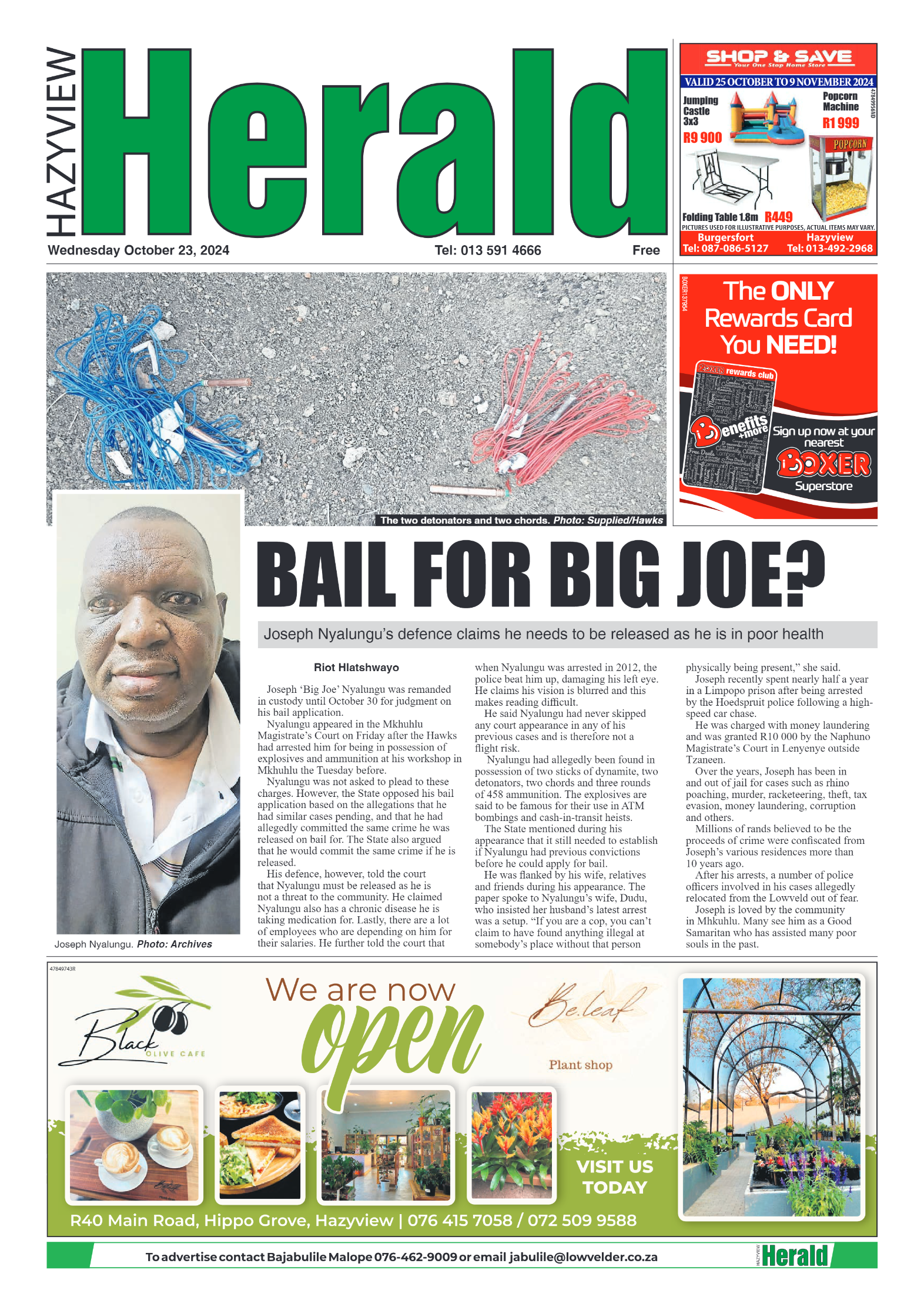 Hazyview Herald 23 October 2024 page 1
