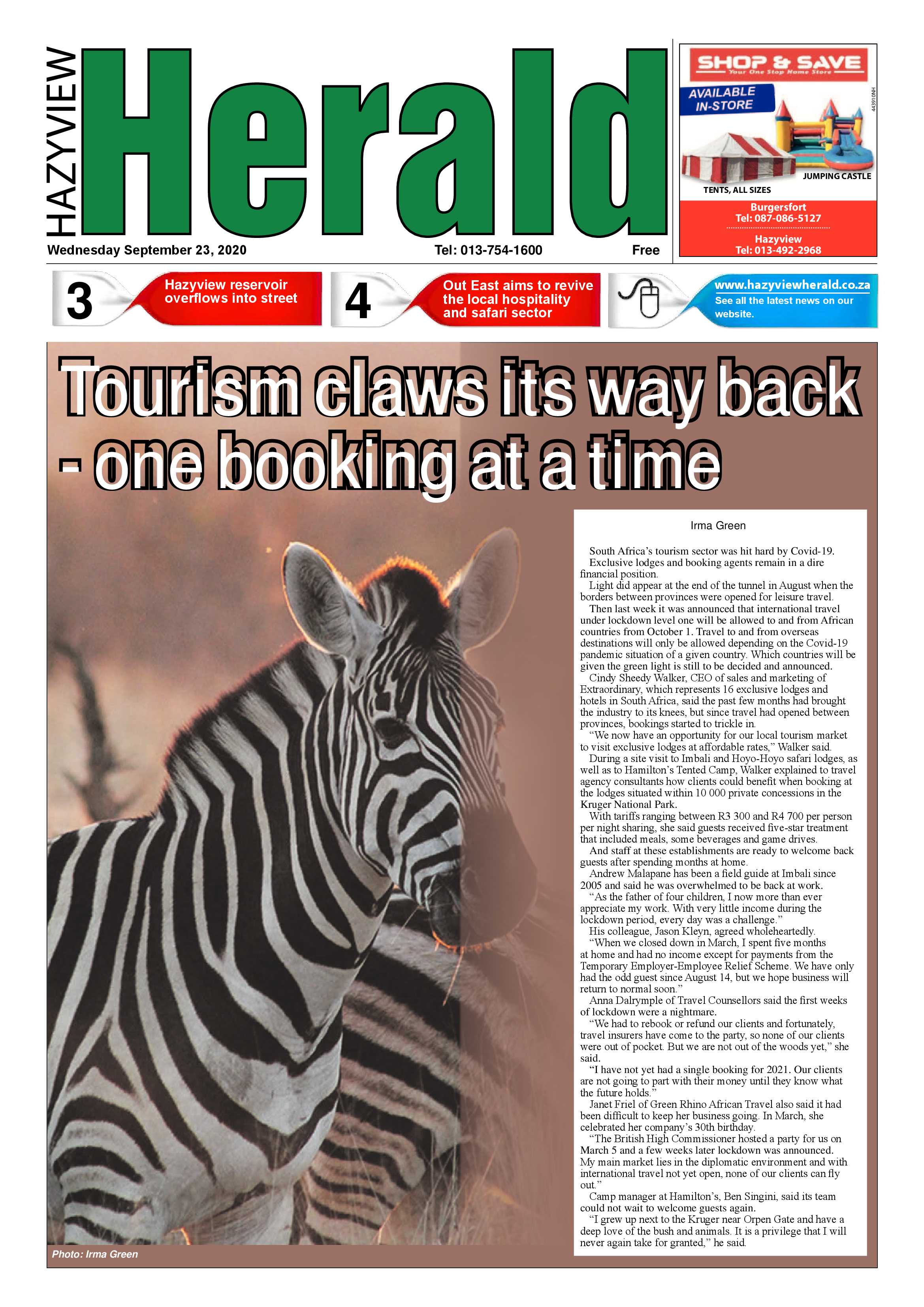 Hazyview Herald 23 September 2020 page 1