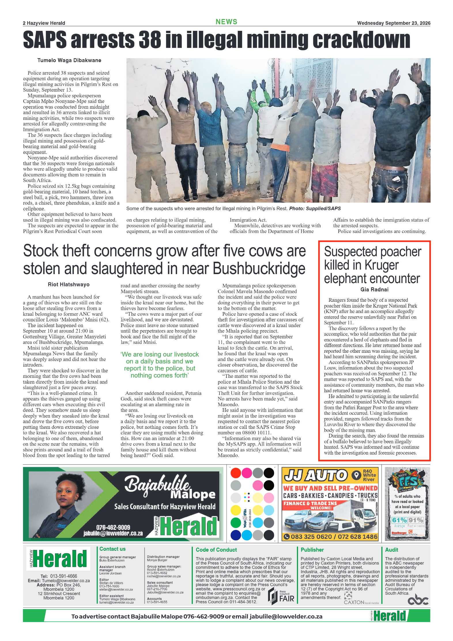 Hazyview Herald 23 September 2026 page 2