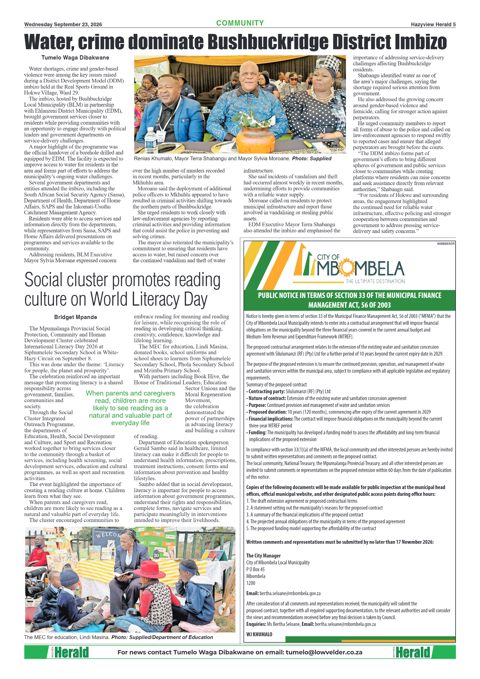 Hazyview Herald 23 September 2026 page 5