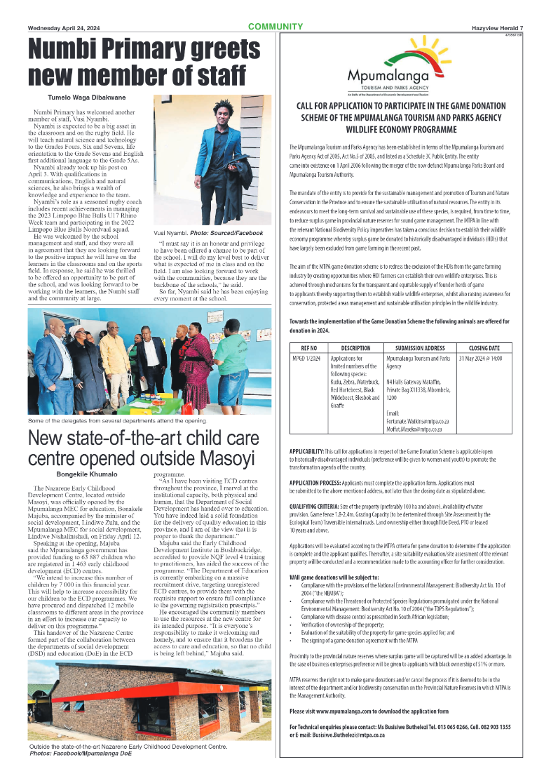 Hazyview Herald 24 April 2024 page 7