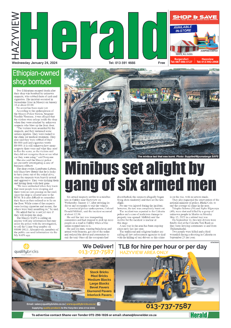 Hazyview Herald 24 January 2024 page 1