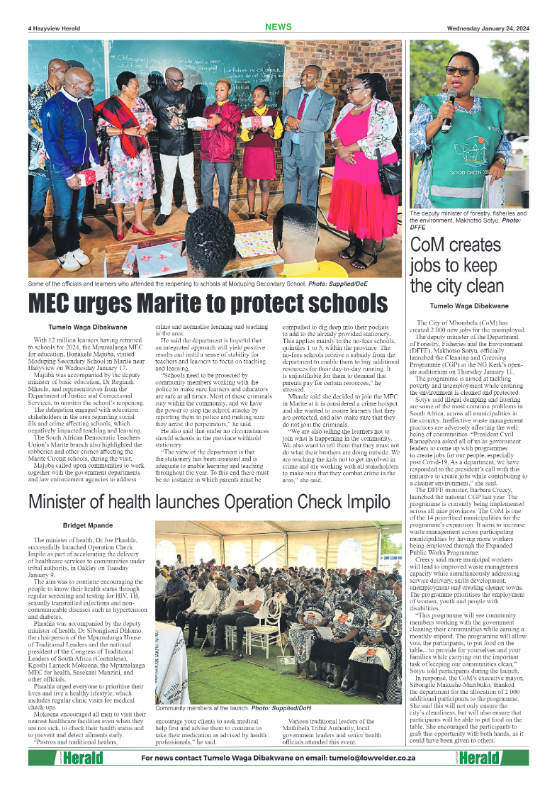Hazyview Herald 24 January 2024 page 4