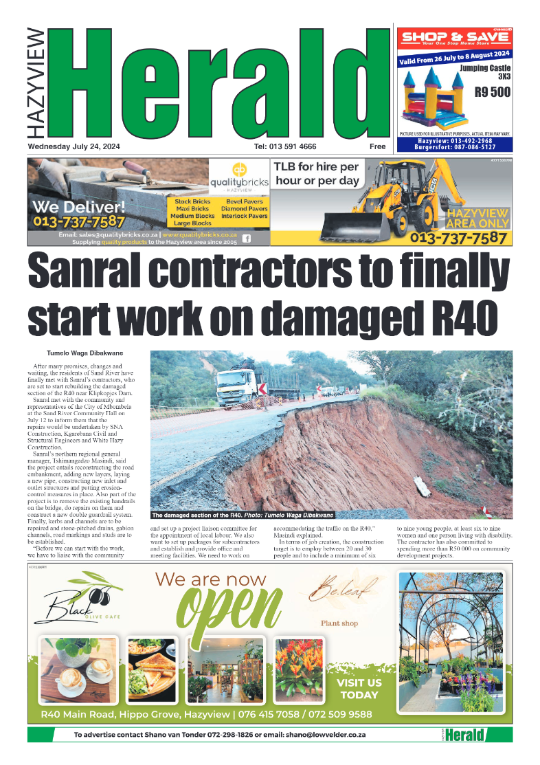 Hazyview Herald 24 July 2024 page 1