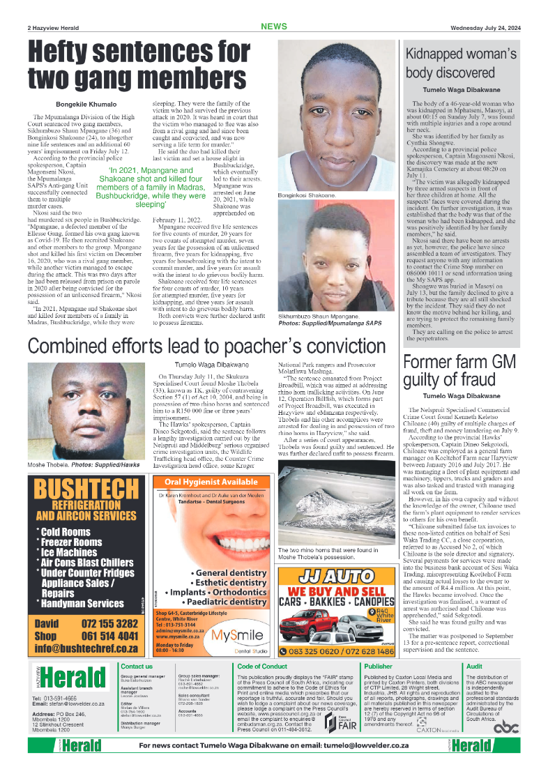 Hazyview Herald 24 July 2024 page 2