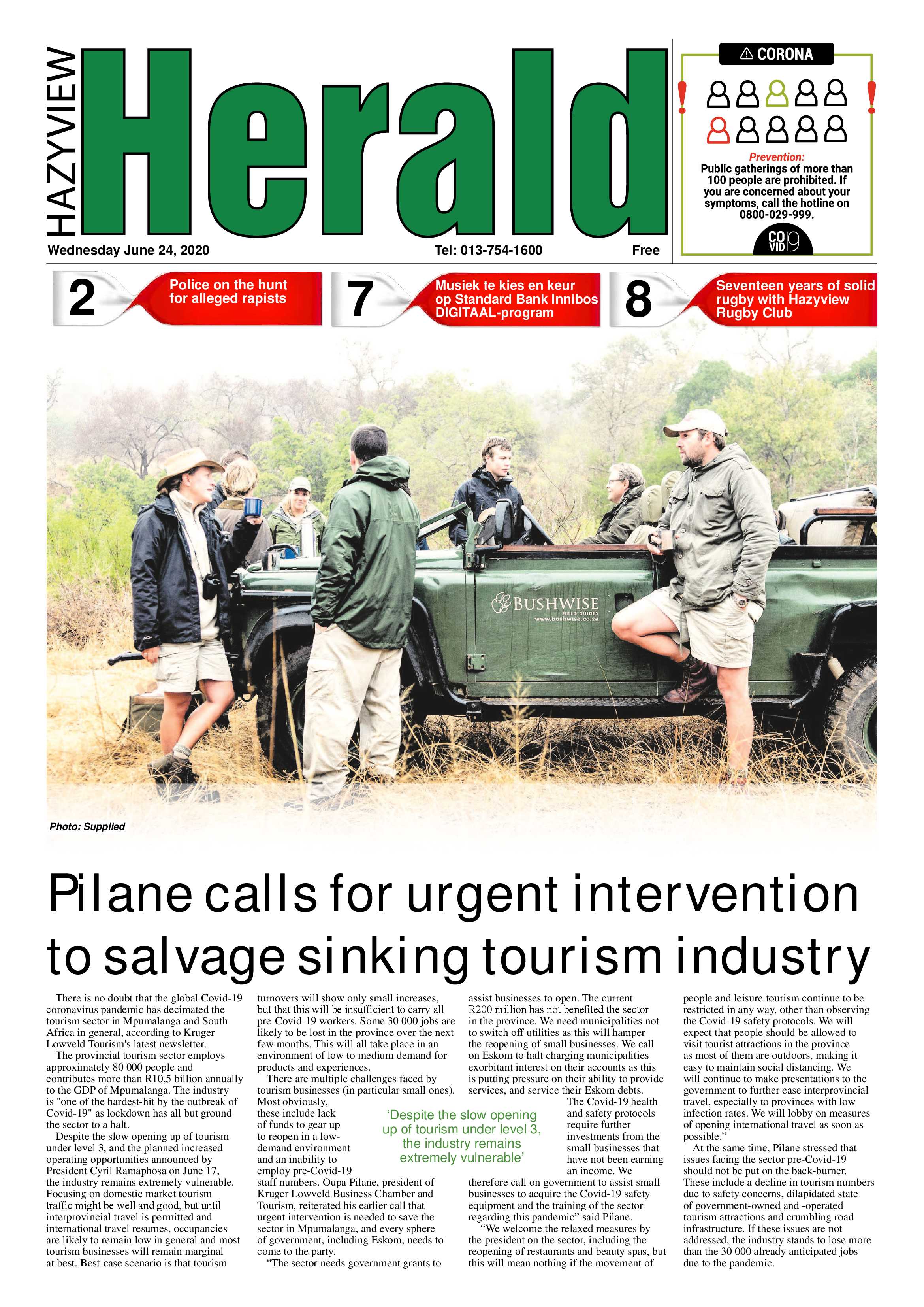 Hazyview Herald 24 June 2020 page 1