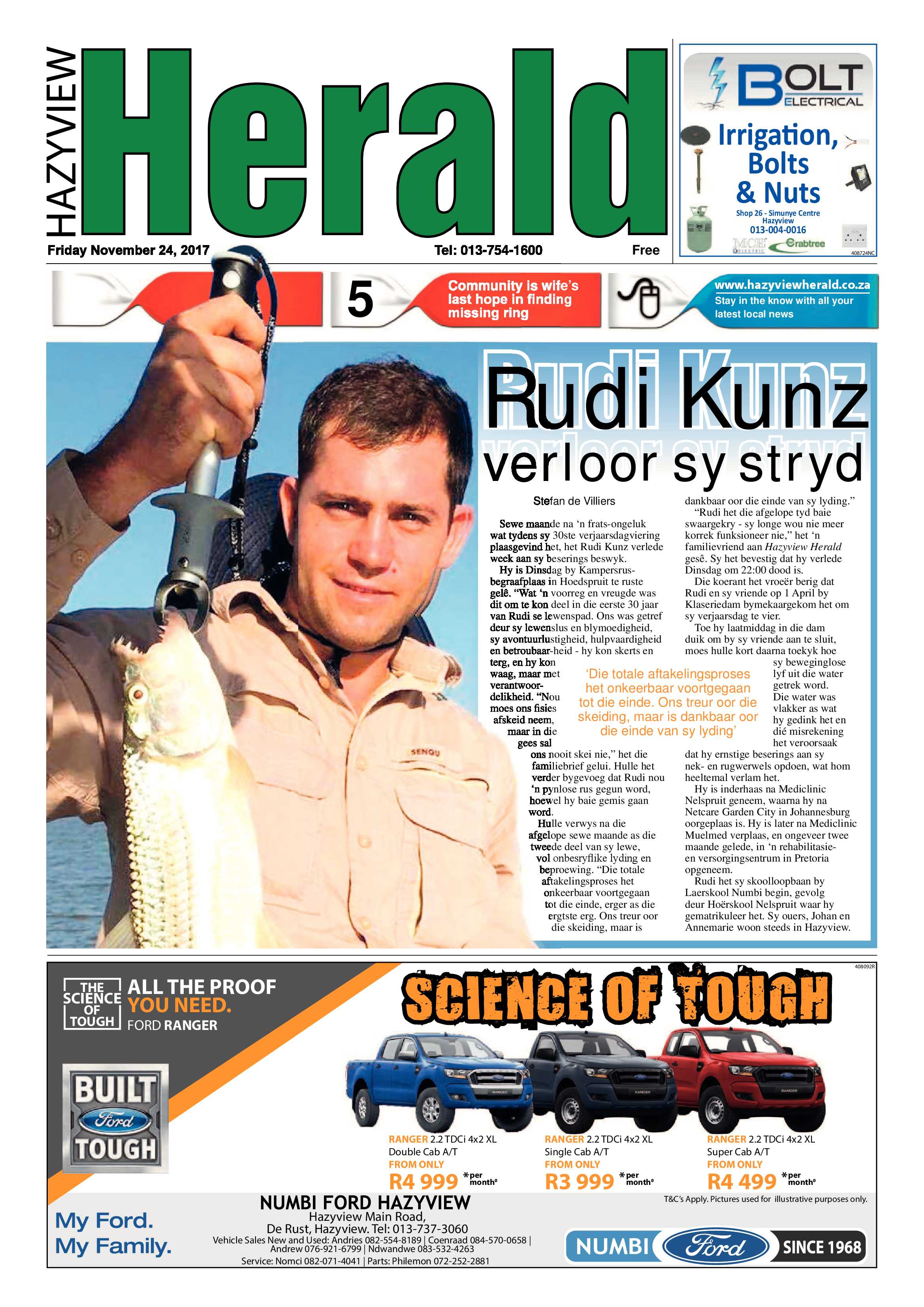 Hazyview Herald 24 November 2017 page 1