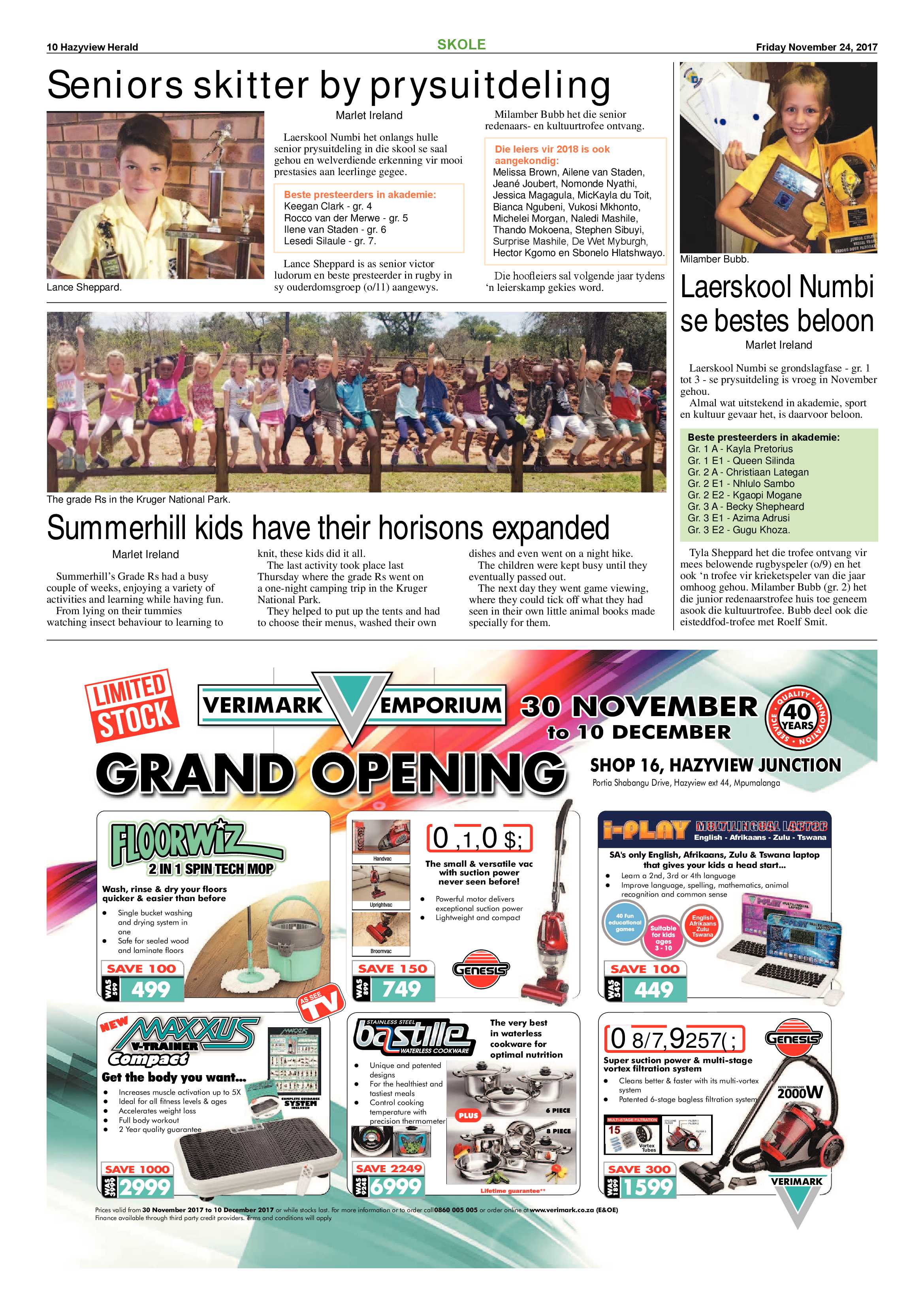 Hazyview Herald 24 November 2017 page 10