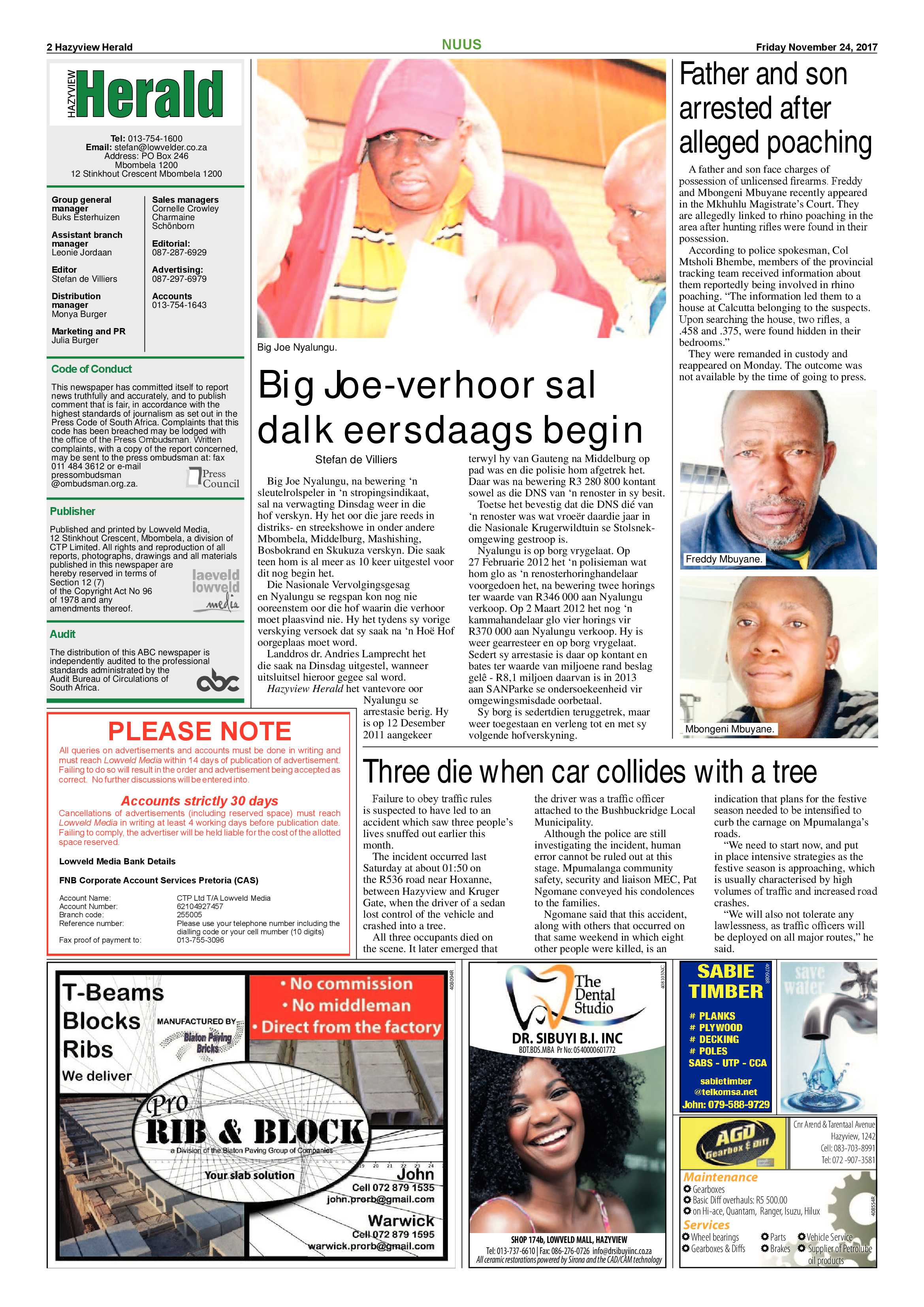 Hazyview Herald 24 November 2017 page 2