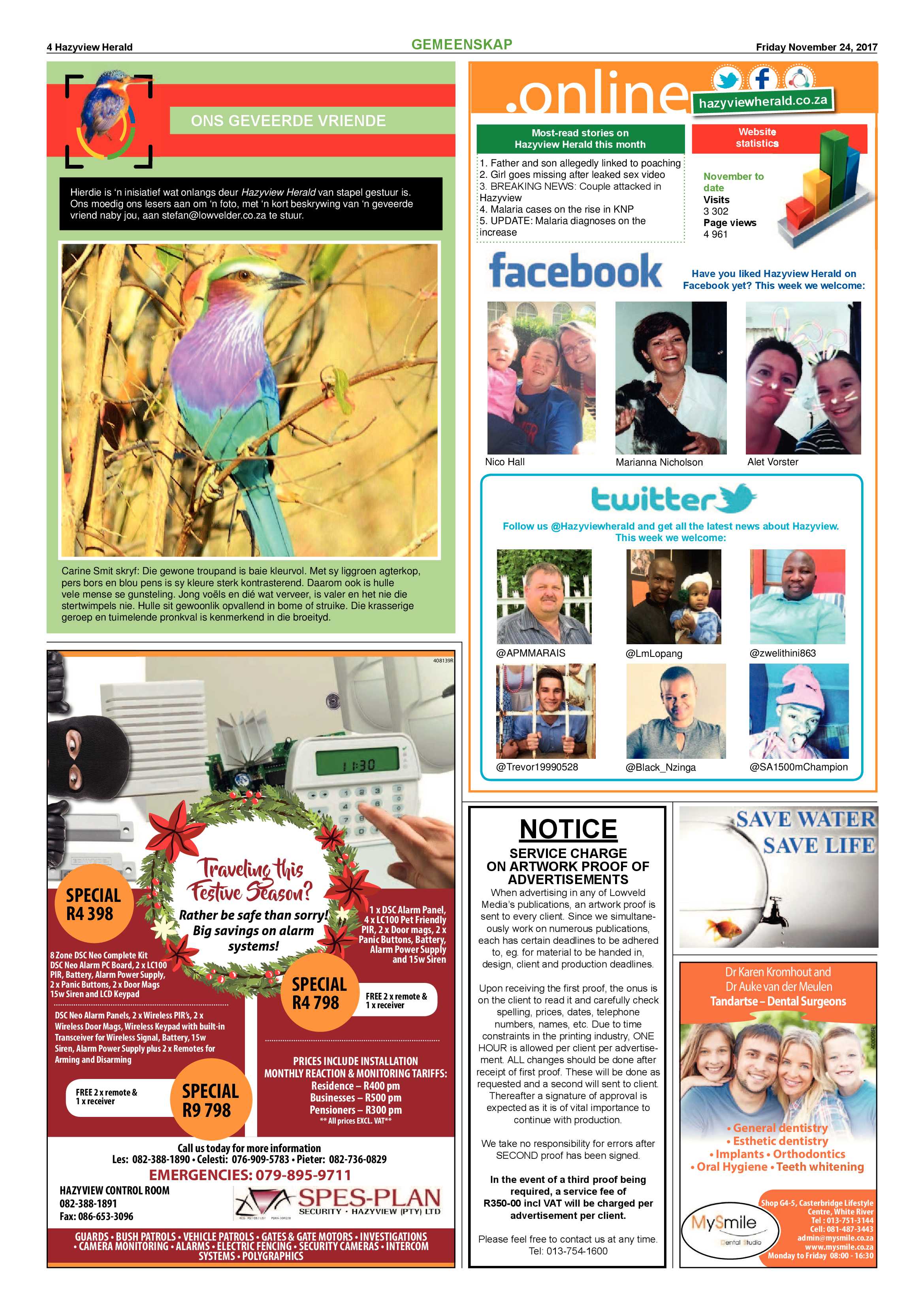 Hazyview Herald 24 November 2017 page 4