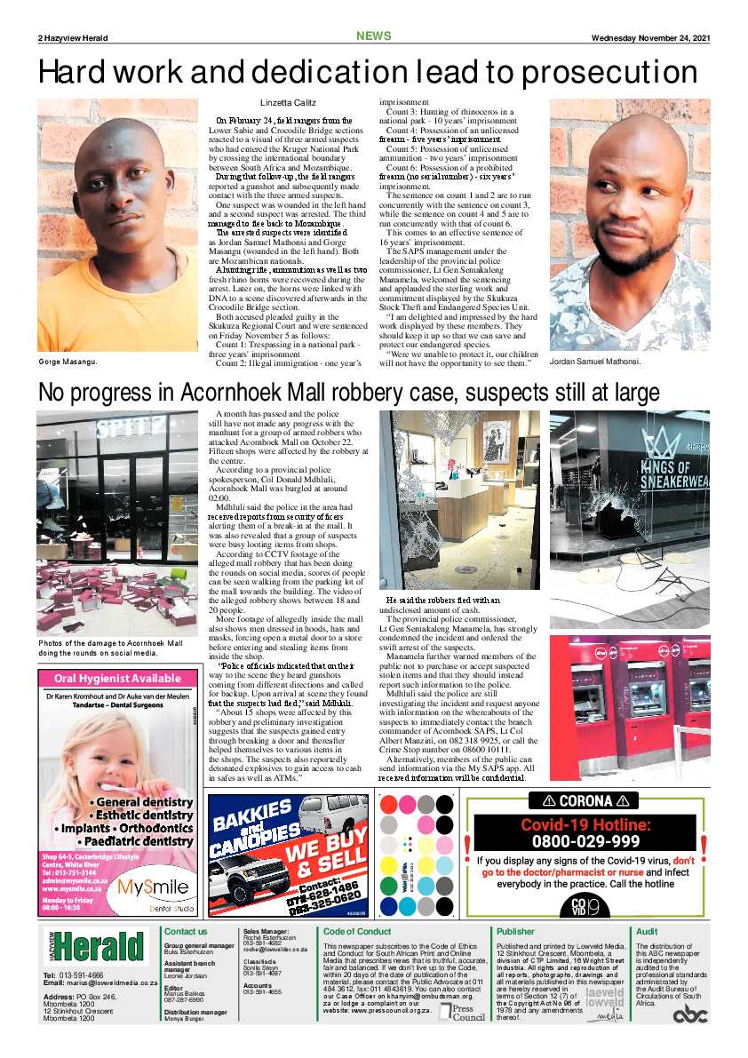 Hazyview Herald 24 November 2021 page 2