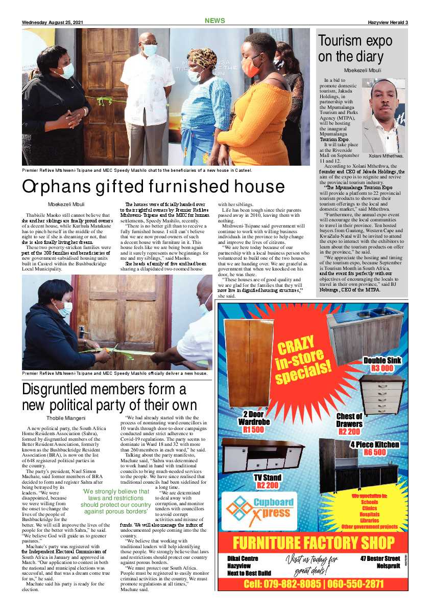 Hazyview Herald 25 August 2021 page 3