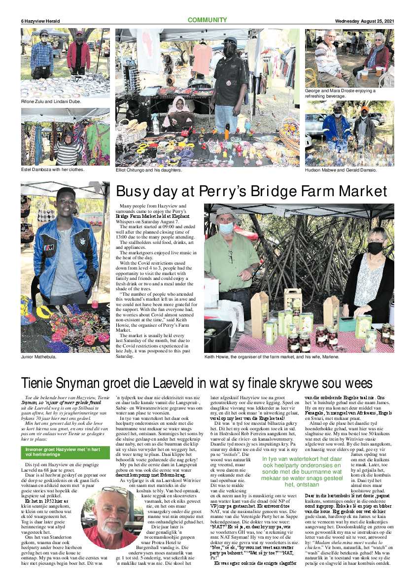 Hazyview Herald 25 August 2021 page 6