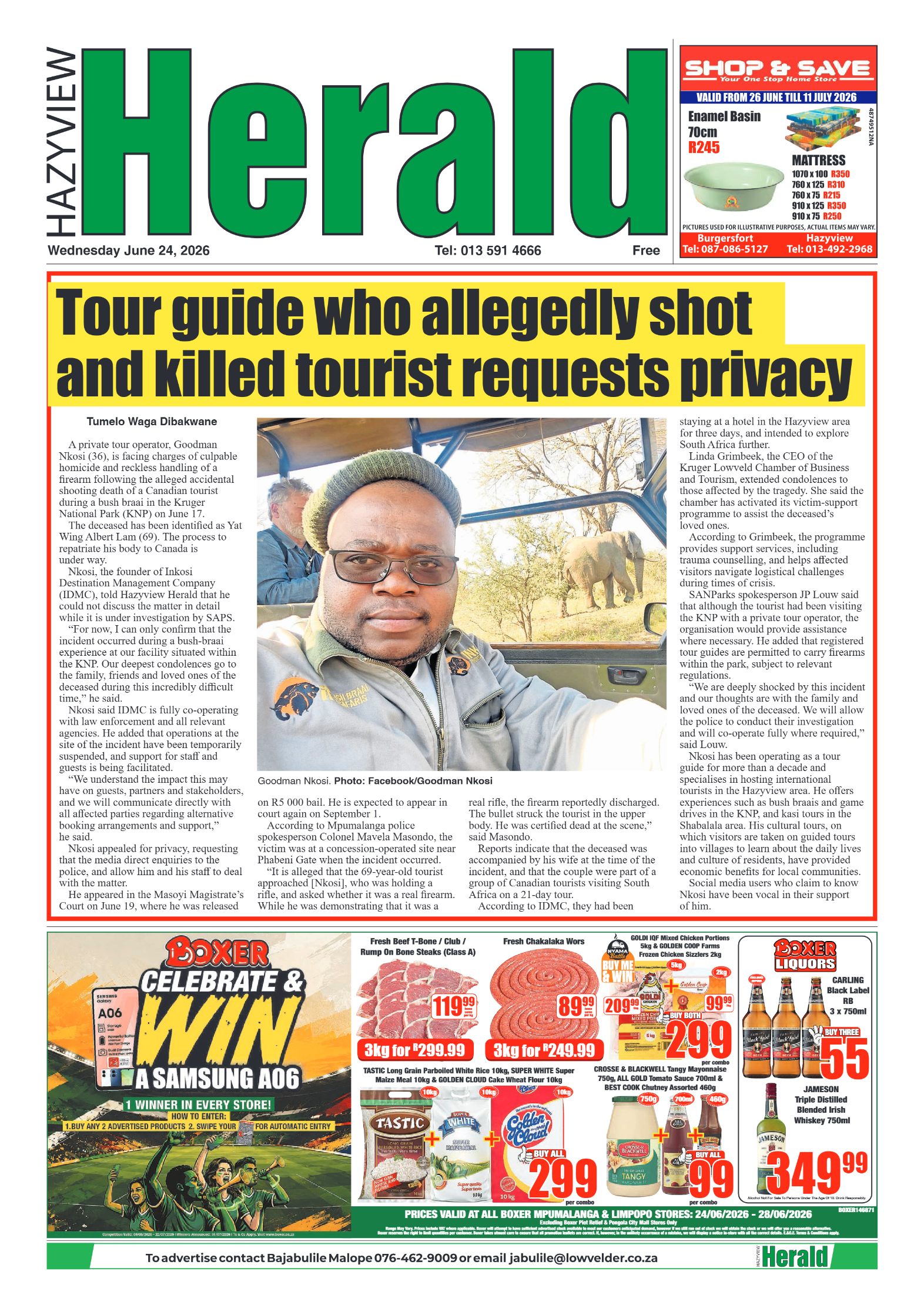Hazyview Herald 24 June 2026 page 1