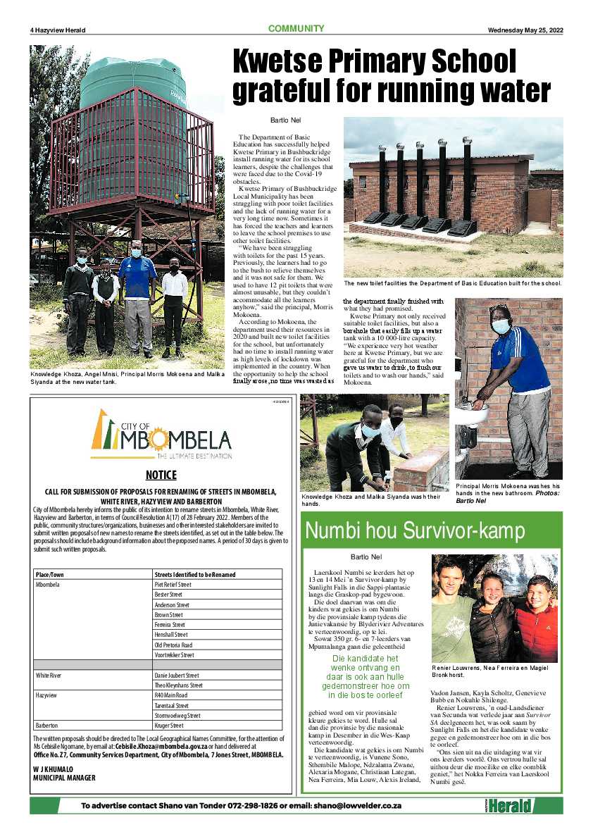 Hazyview Herald 25 May 2022 page 4