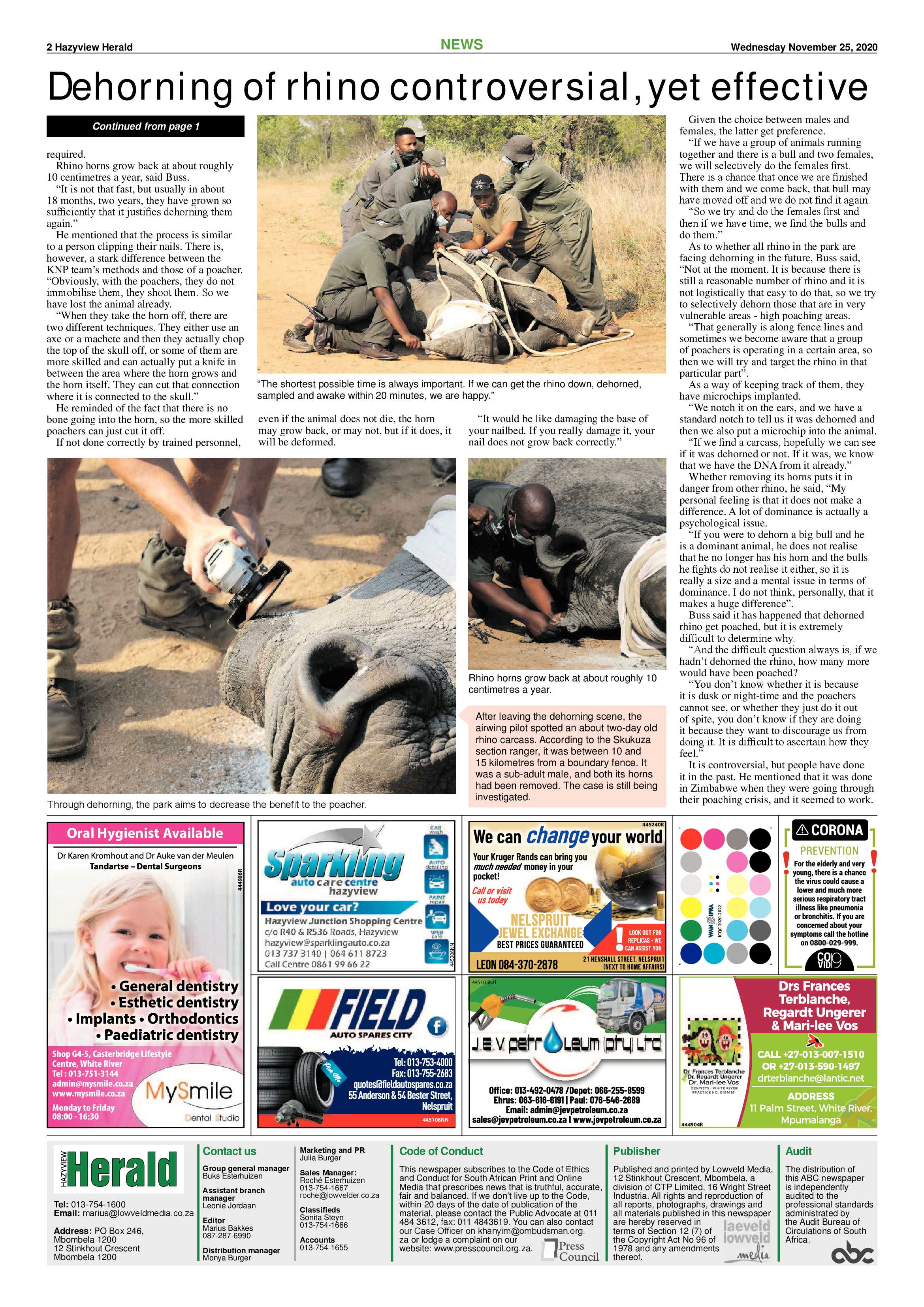 Hazyview Herald 25 November 2020 page 2