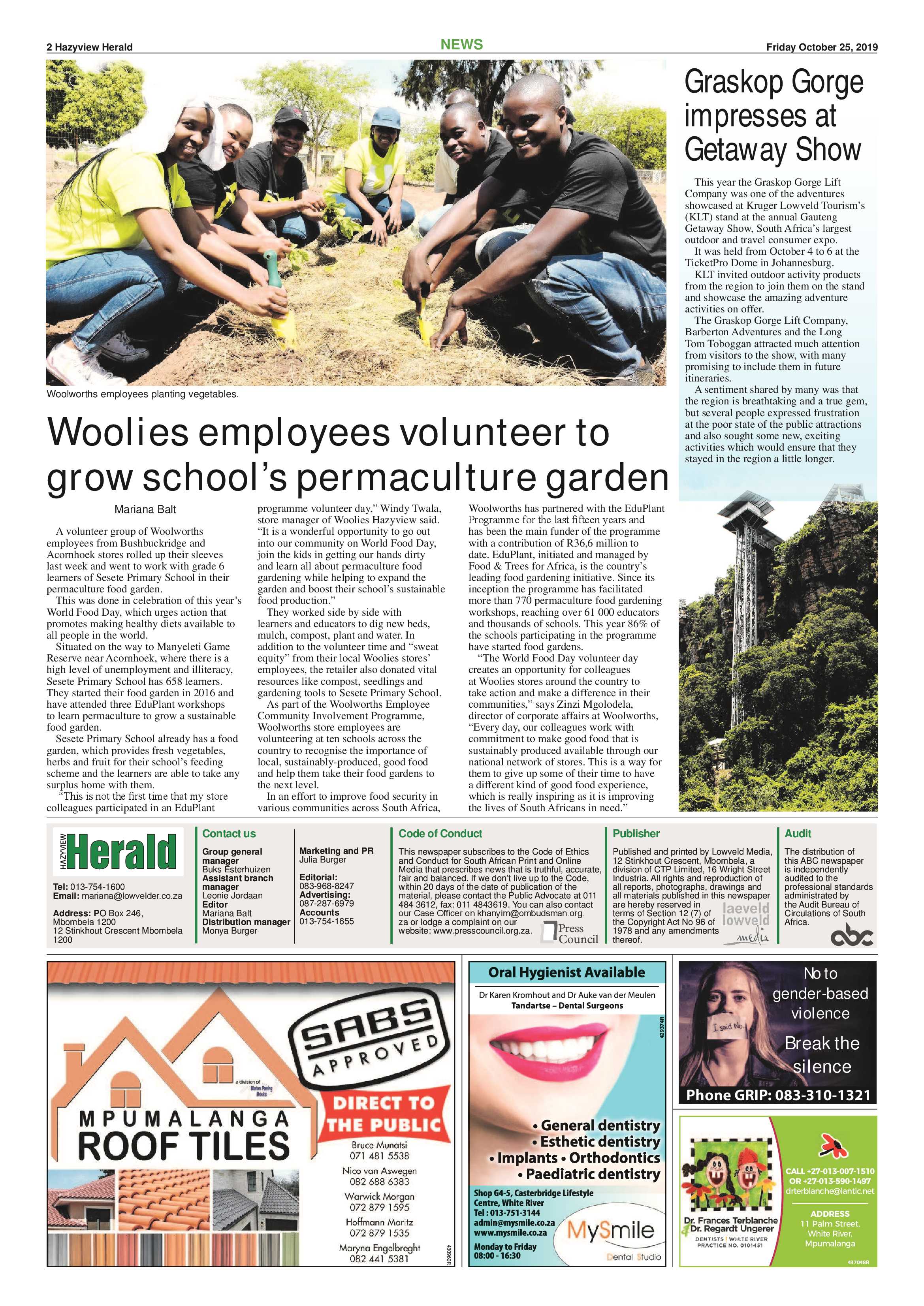 Hazyview Herald 25 October 2019 page 2