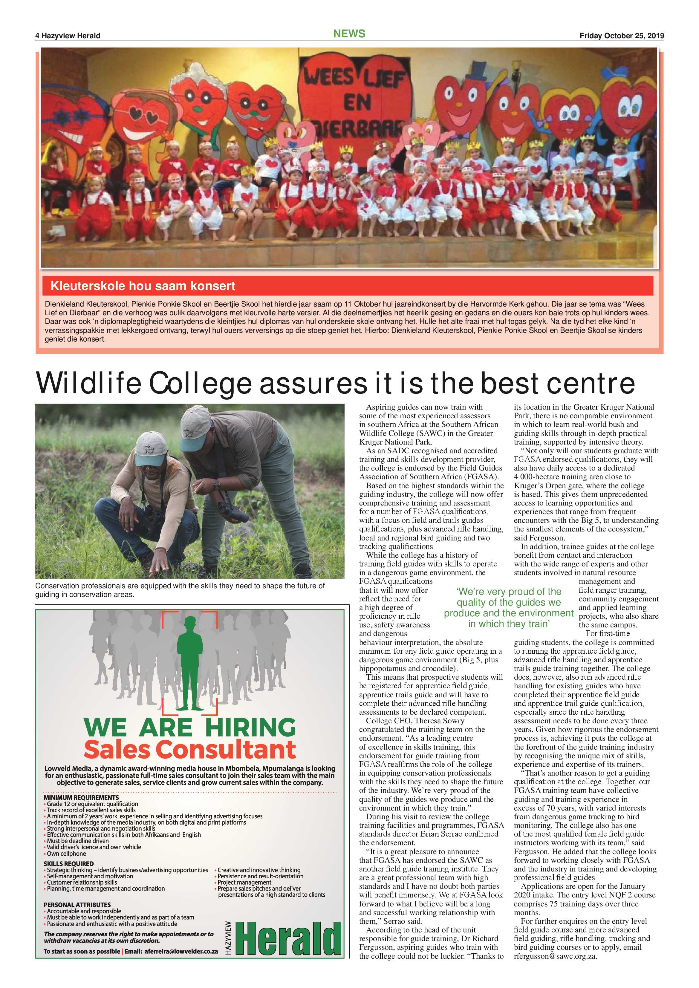 Hazyview Herald 25 October 2019 page 4