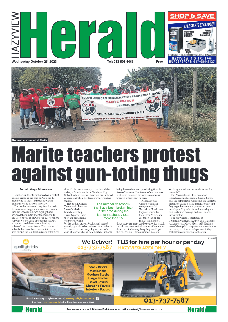 Hazyview Herald 25 October 2023 page 1