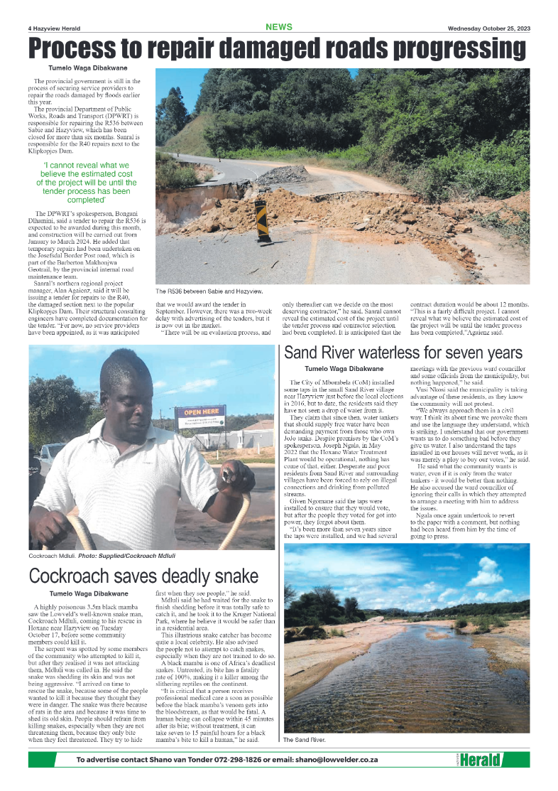 Hazyview Herald 25 October 2023 page 4