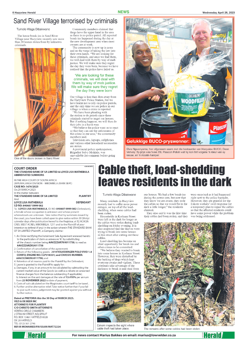 Hazyview Herald 26 April 2023 page 6