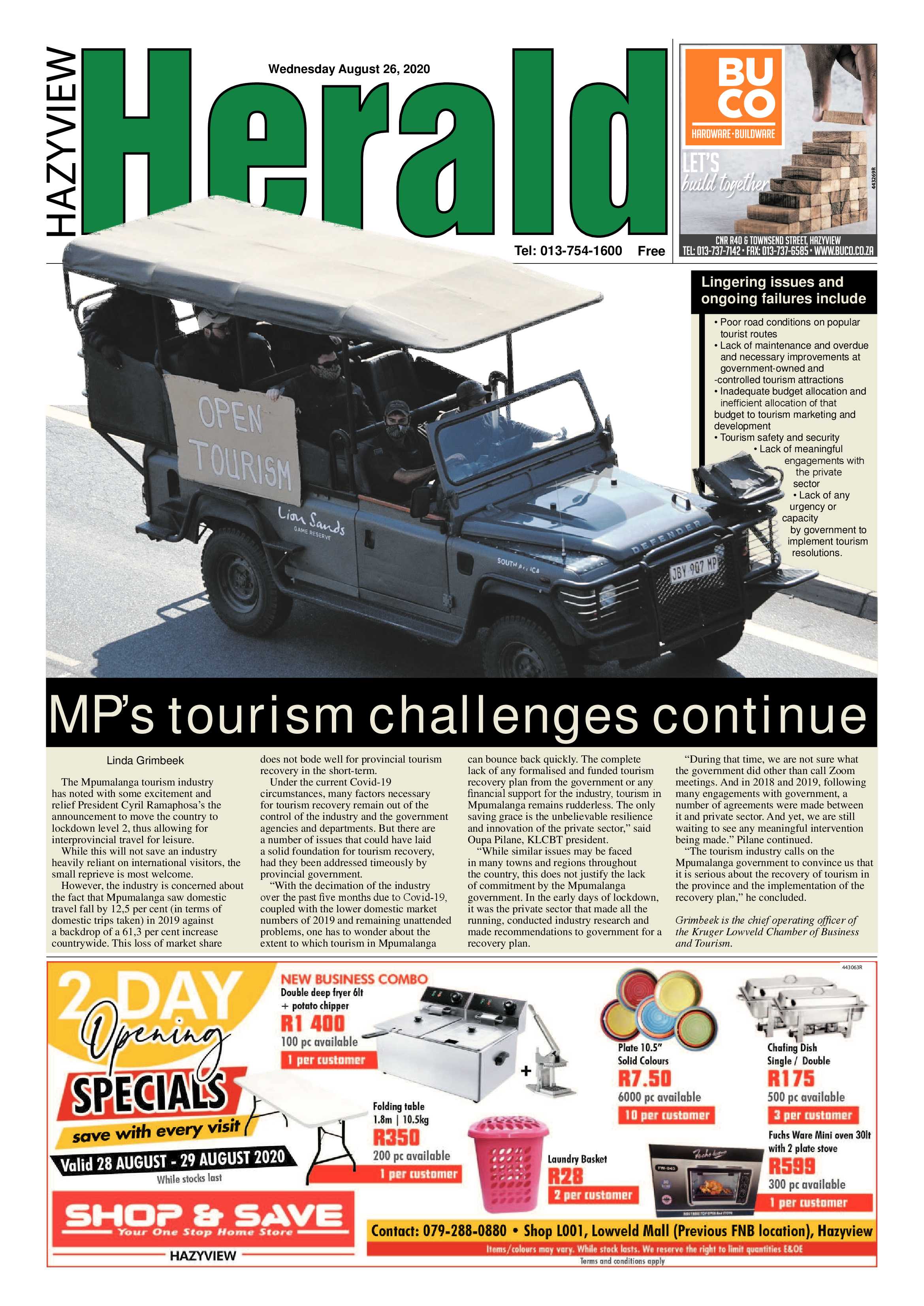 Hazyview Herald 26 August 2020 page 1