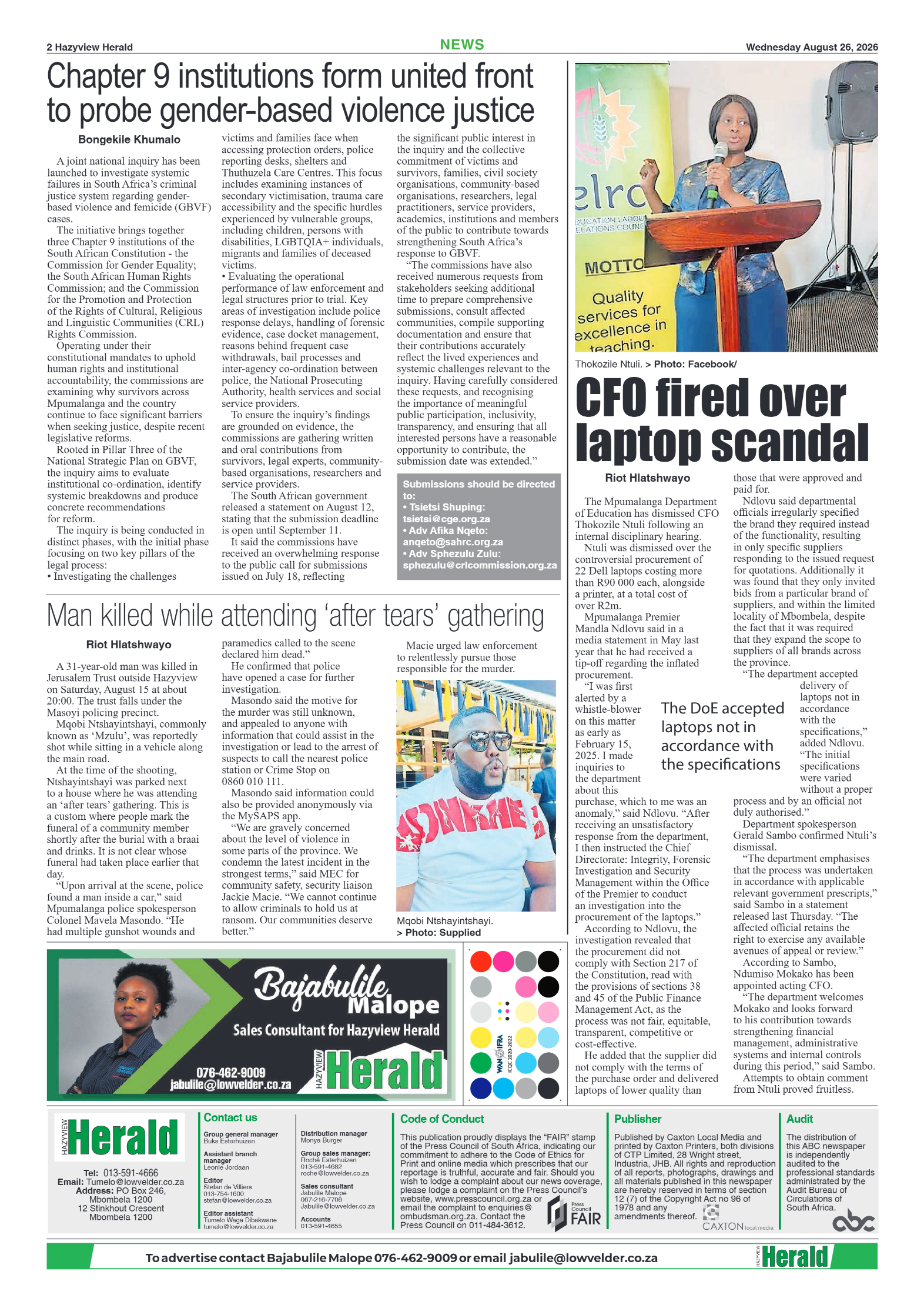 Hazyview Herald 26 August 2026 page 2