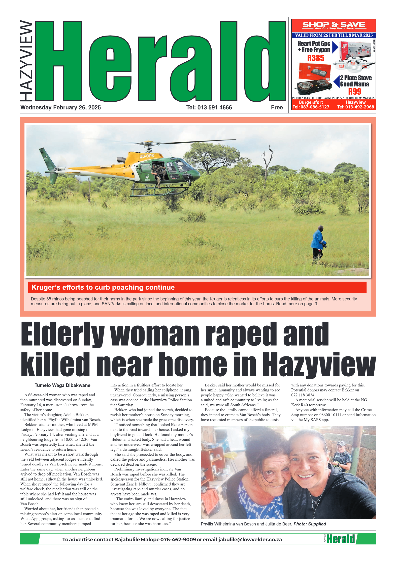 Hazyview Herald 26 February 2025 page 1