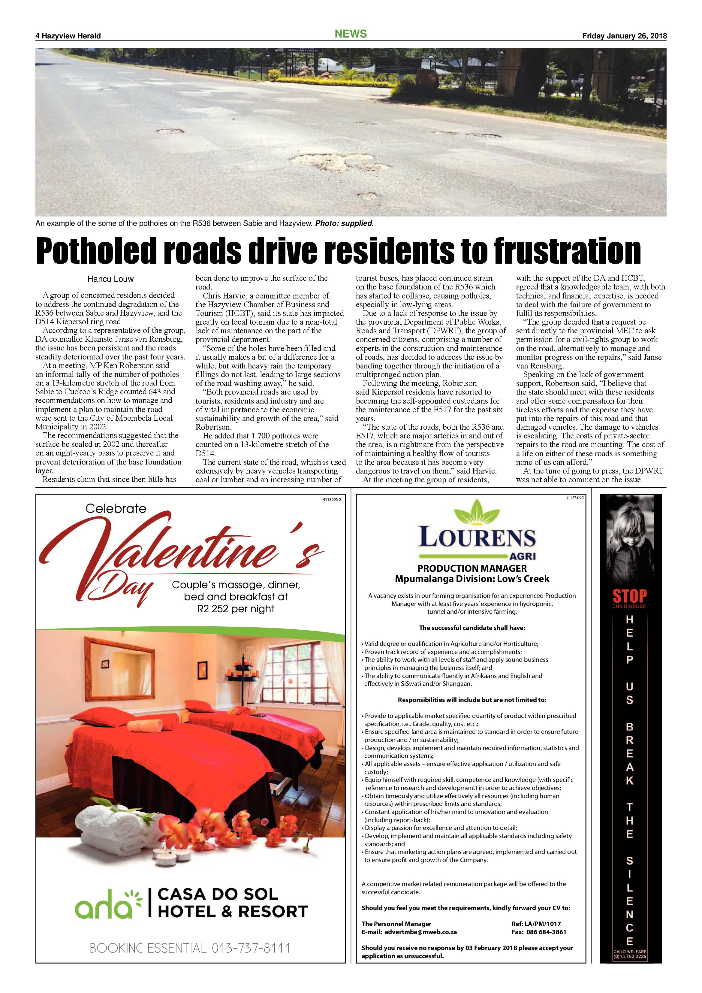 Hazyview Herald 26 January 2018 page 4