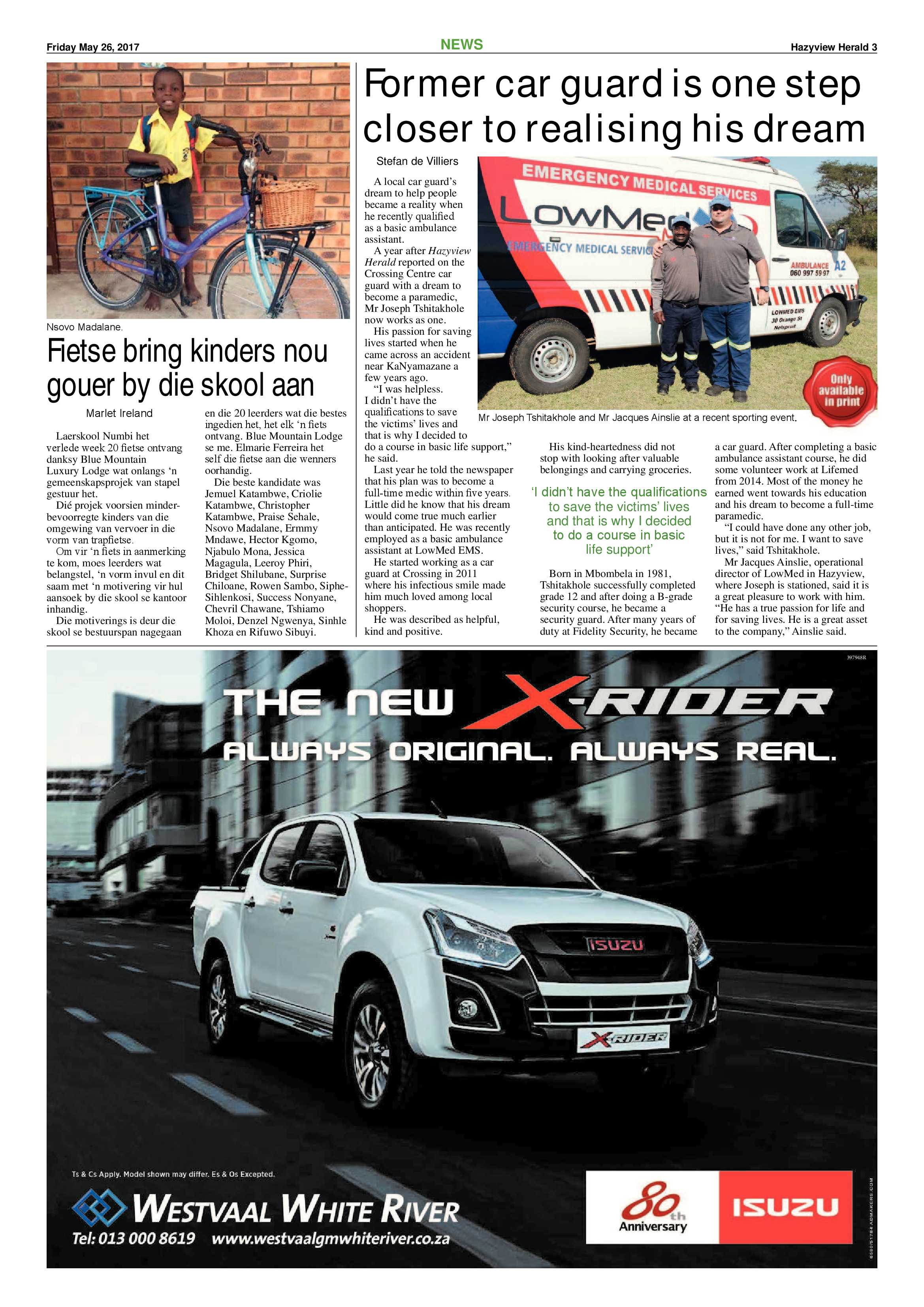 Hazyview Herald 26 May 2017 page 3