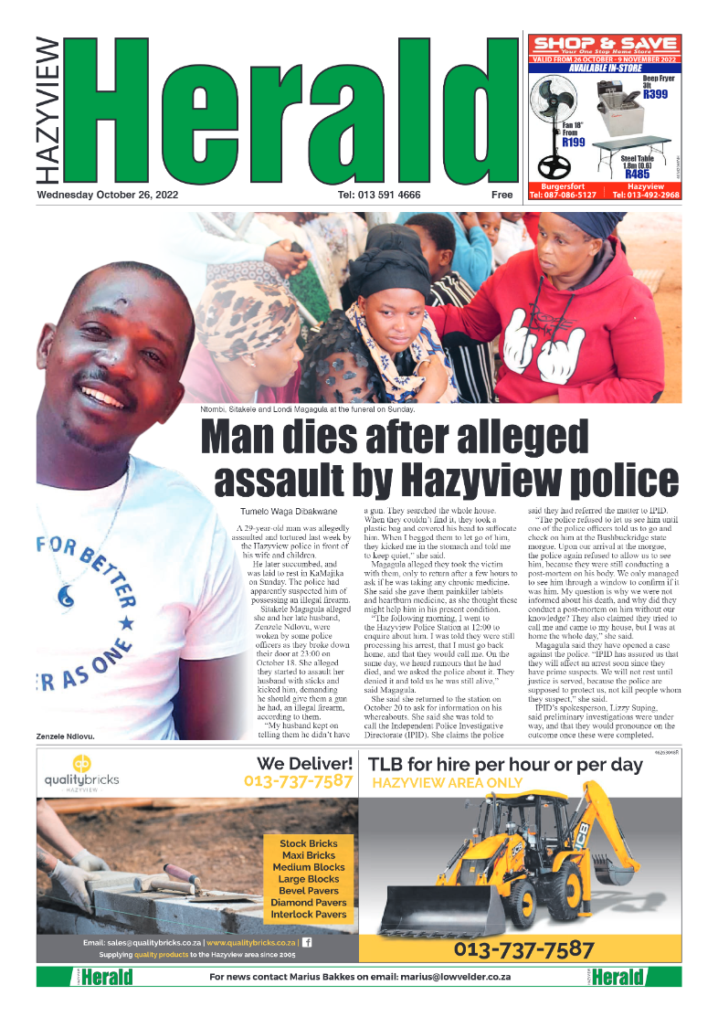 Hazyview Herald 26 October 2022 page 1