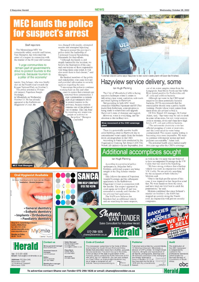 Hazyview Herald 26 October 2022 page 2