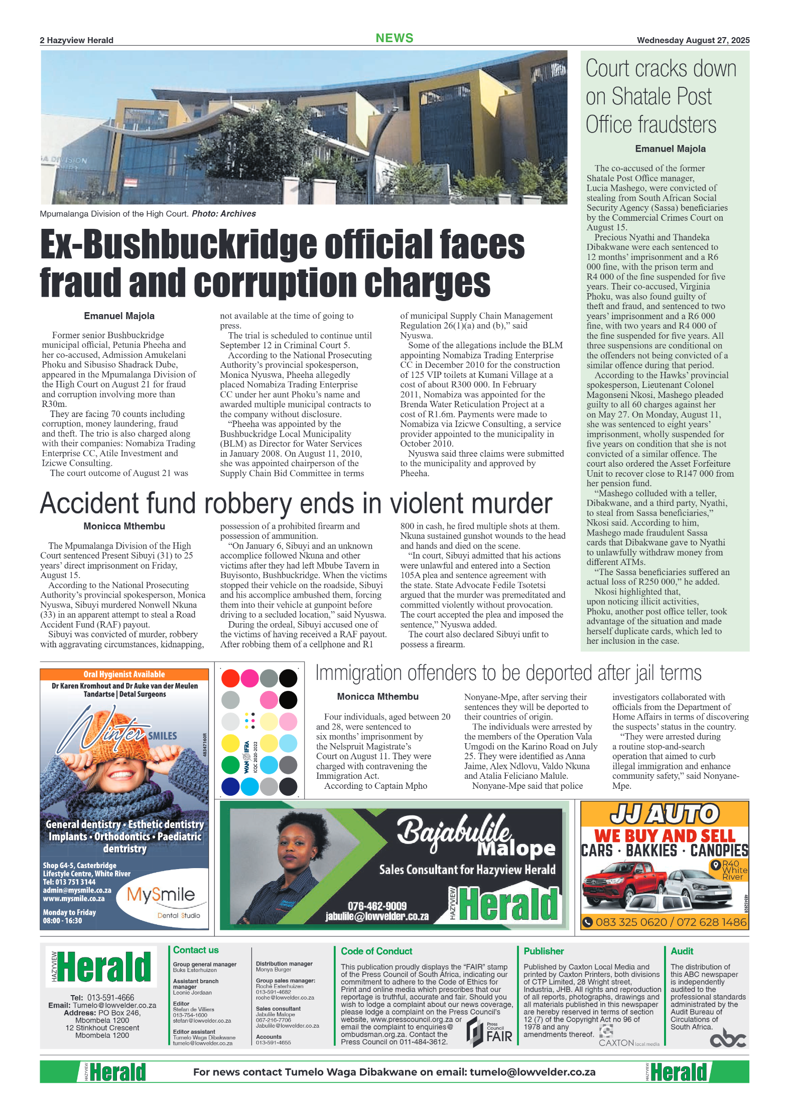 Hazyview Herald 27 August 2025 page 2