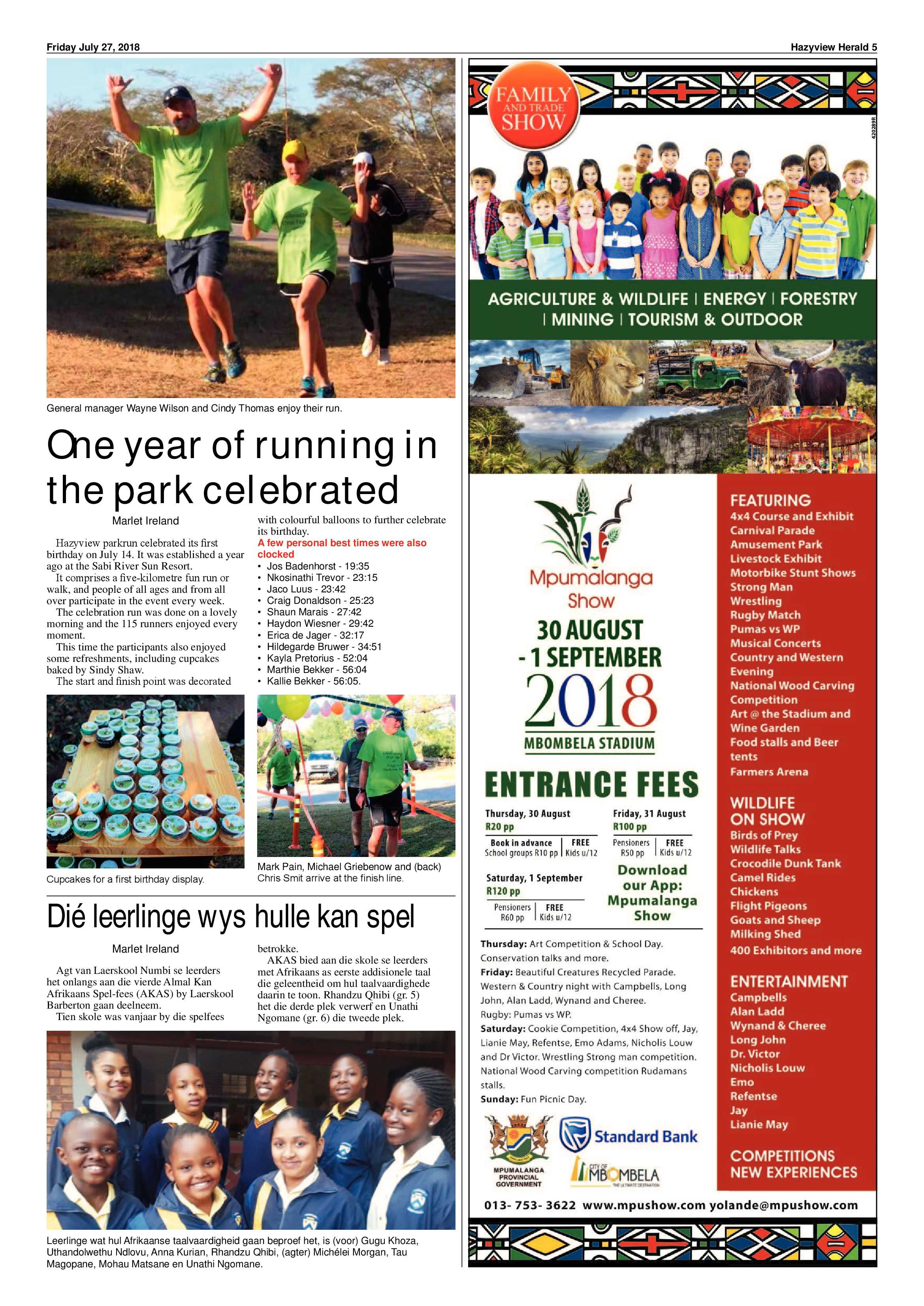 Hazyview Herald 27 July 2018 page 5