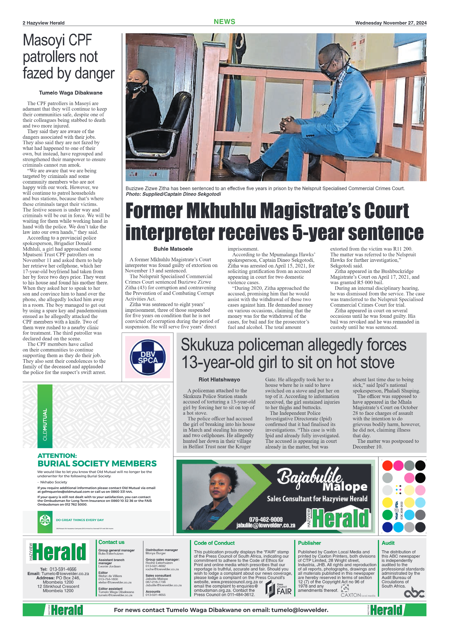Hazyview Herald 27 November 2024 page 2