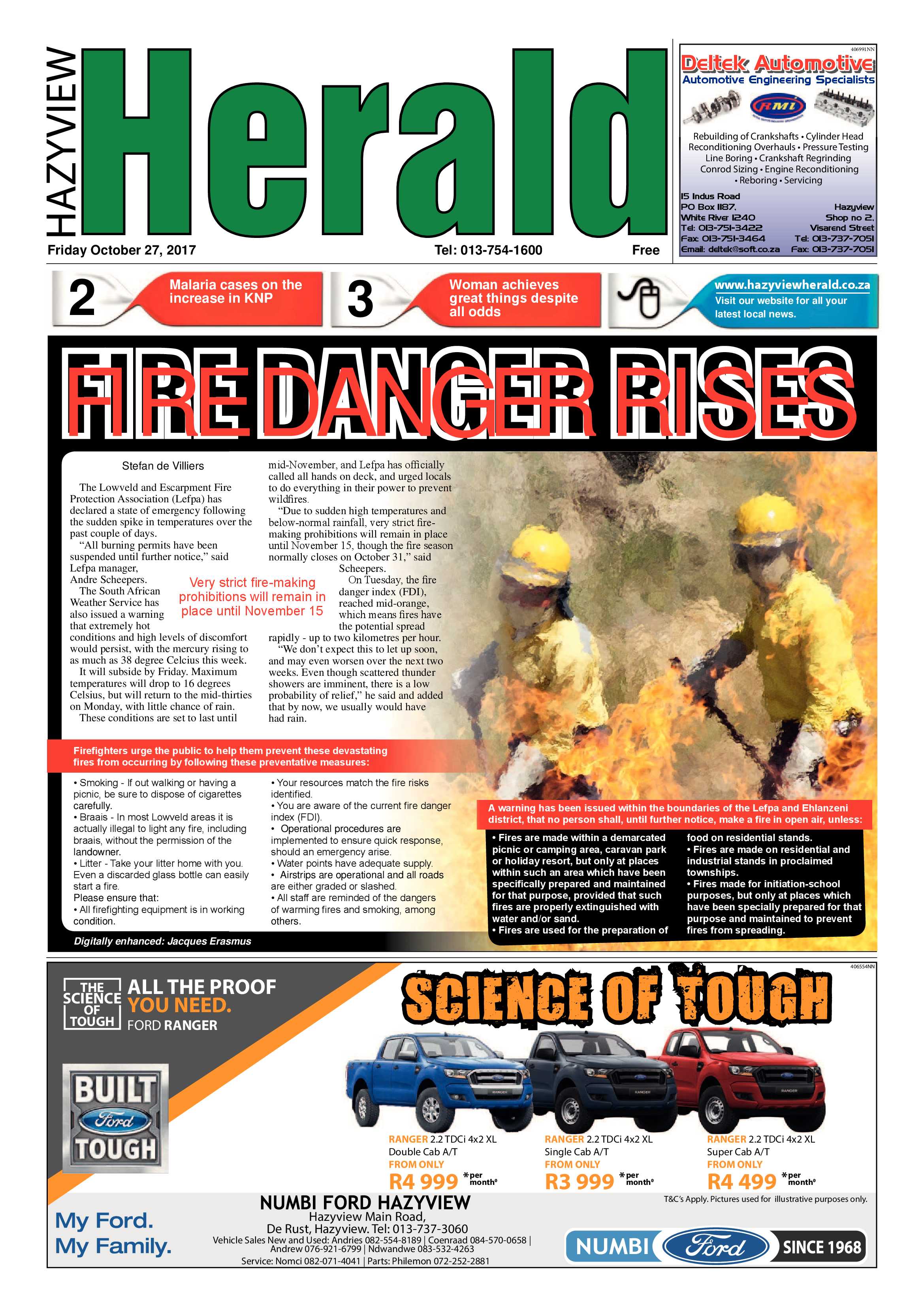 Hazyview Herald 27 October 2017 page 1