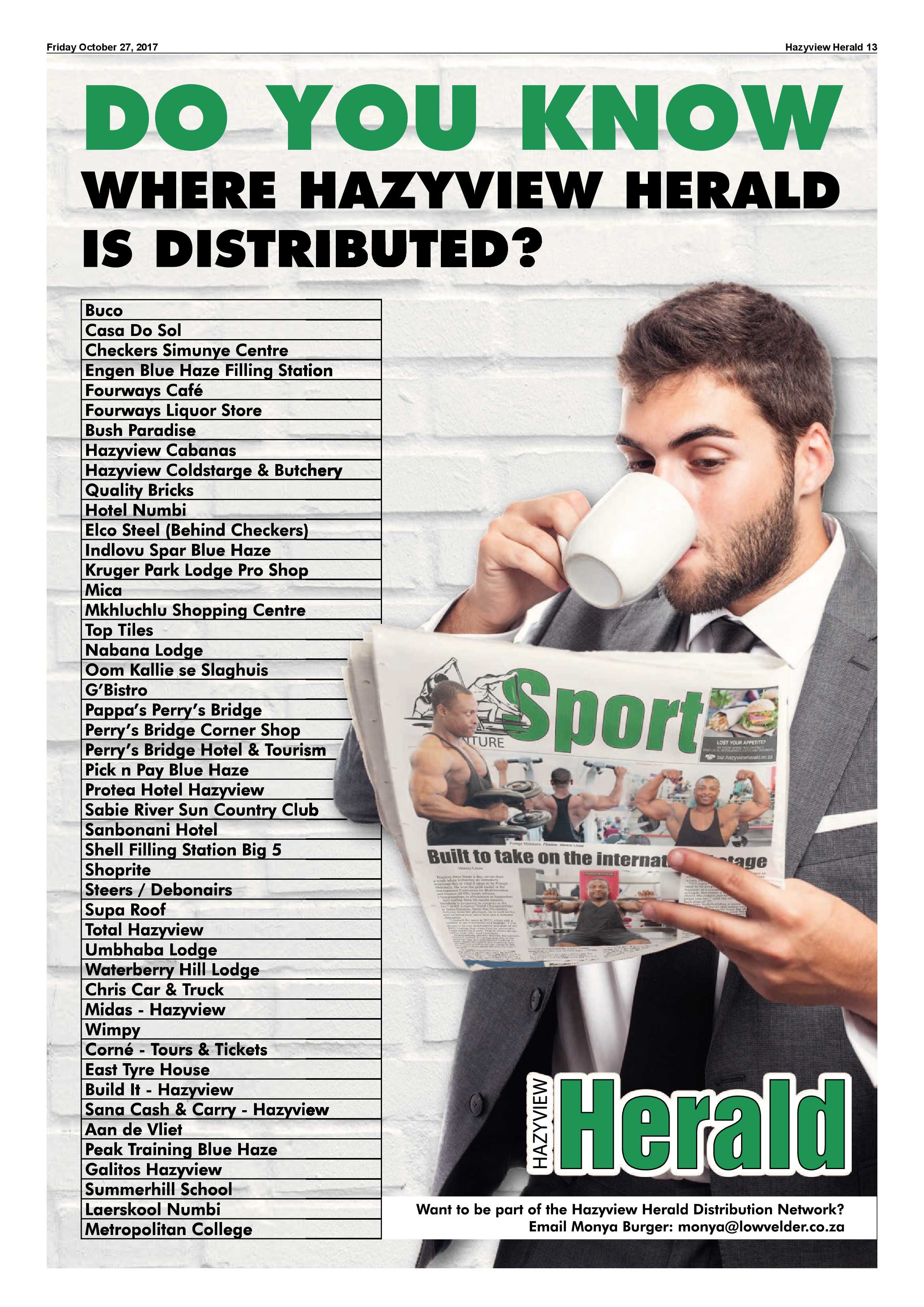 Hazyview Herald 27 October 2017 page 13