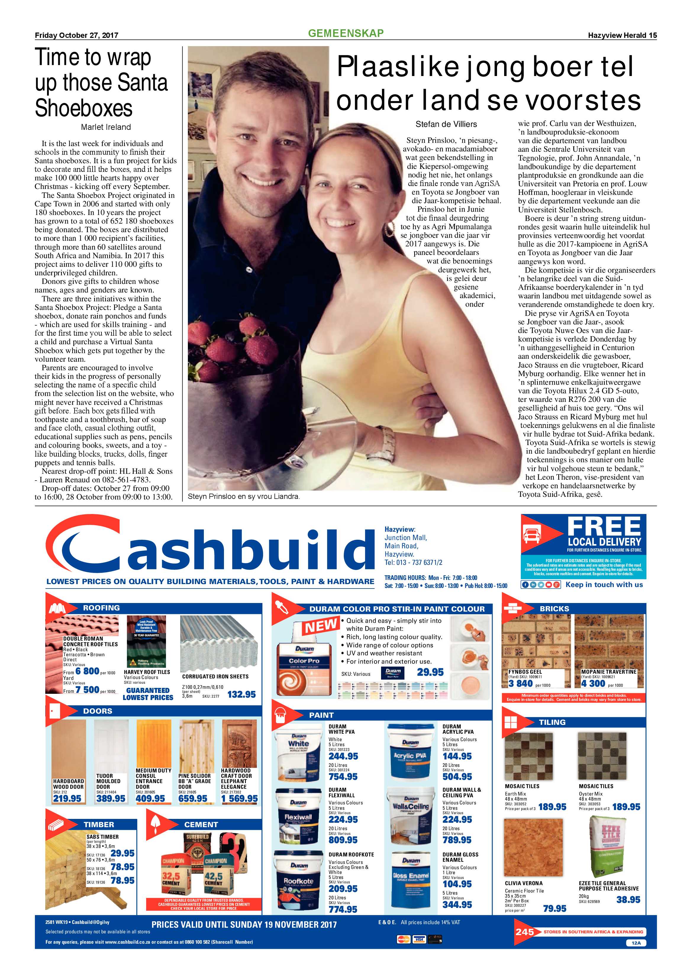 Hazyview Herald 27 October 2017 page 15