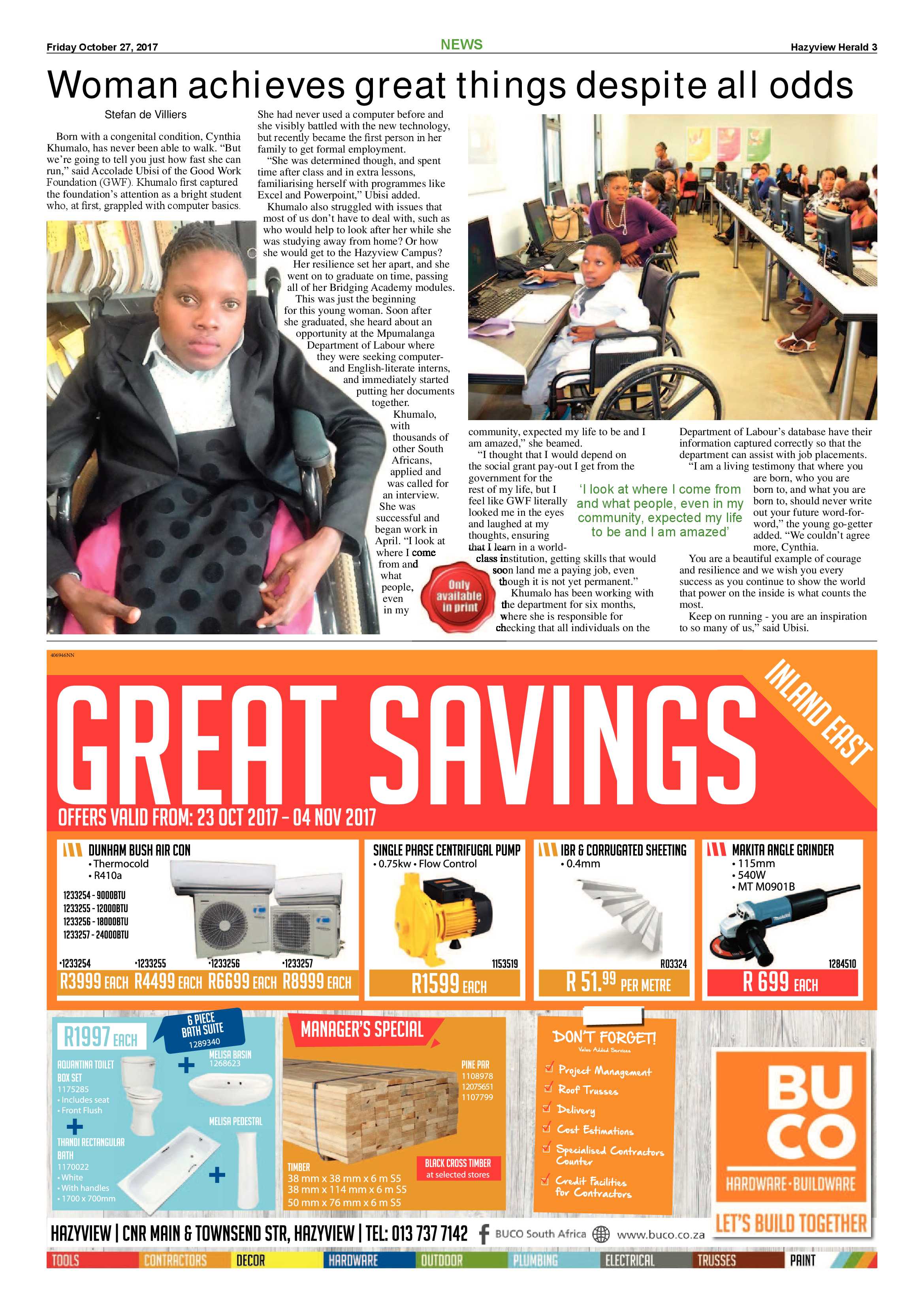 Hazyview Herald 27 October 2017 page 3