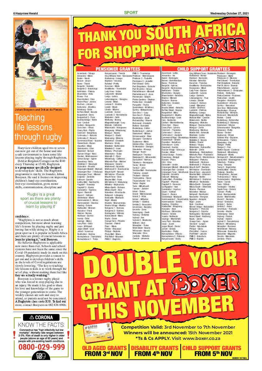 Hazyview Herald 27 October 2021 page 6