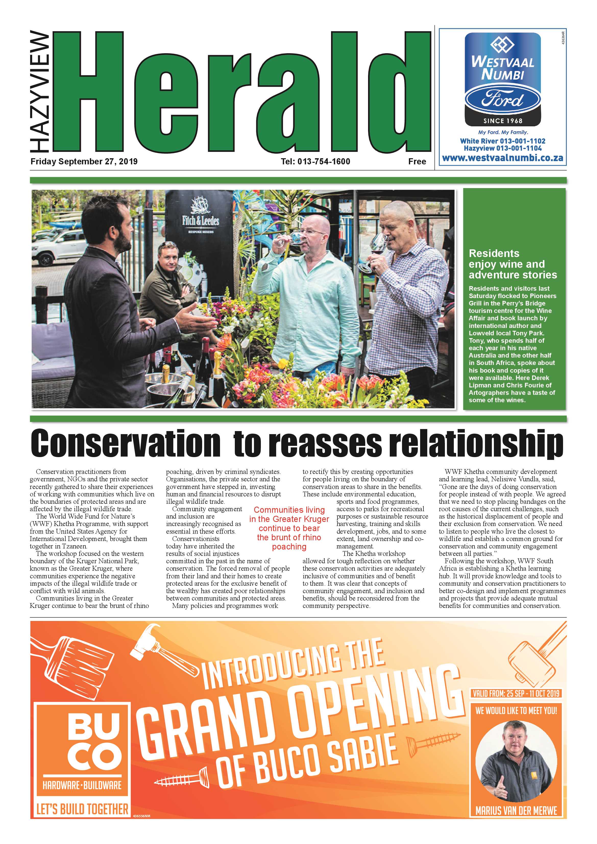 Hazyview Herald 27 September 2019 page 1