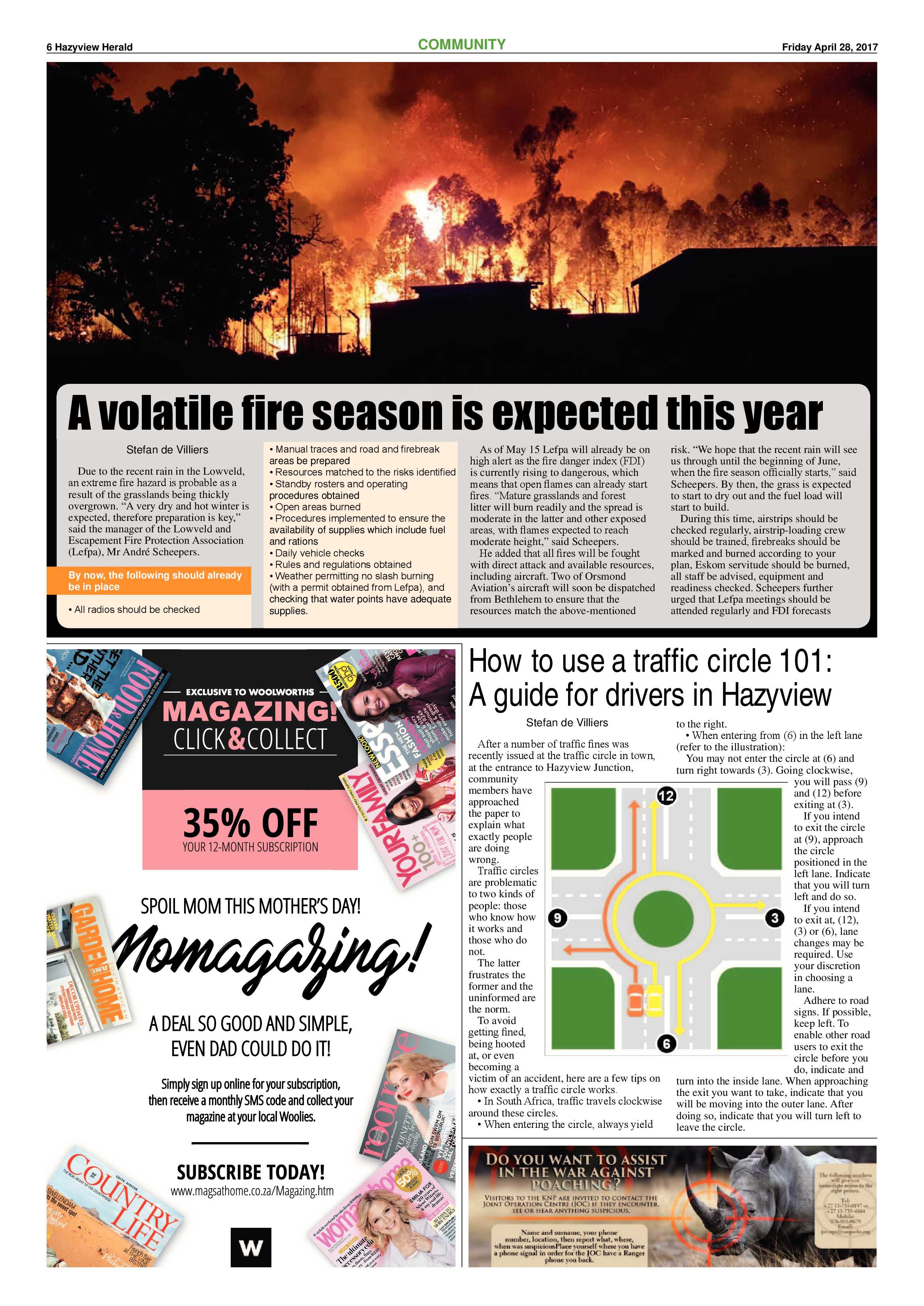 Hazyview Herald 28 April 2017 page 6